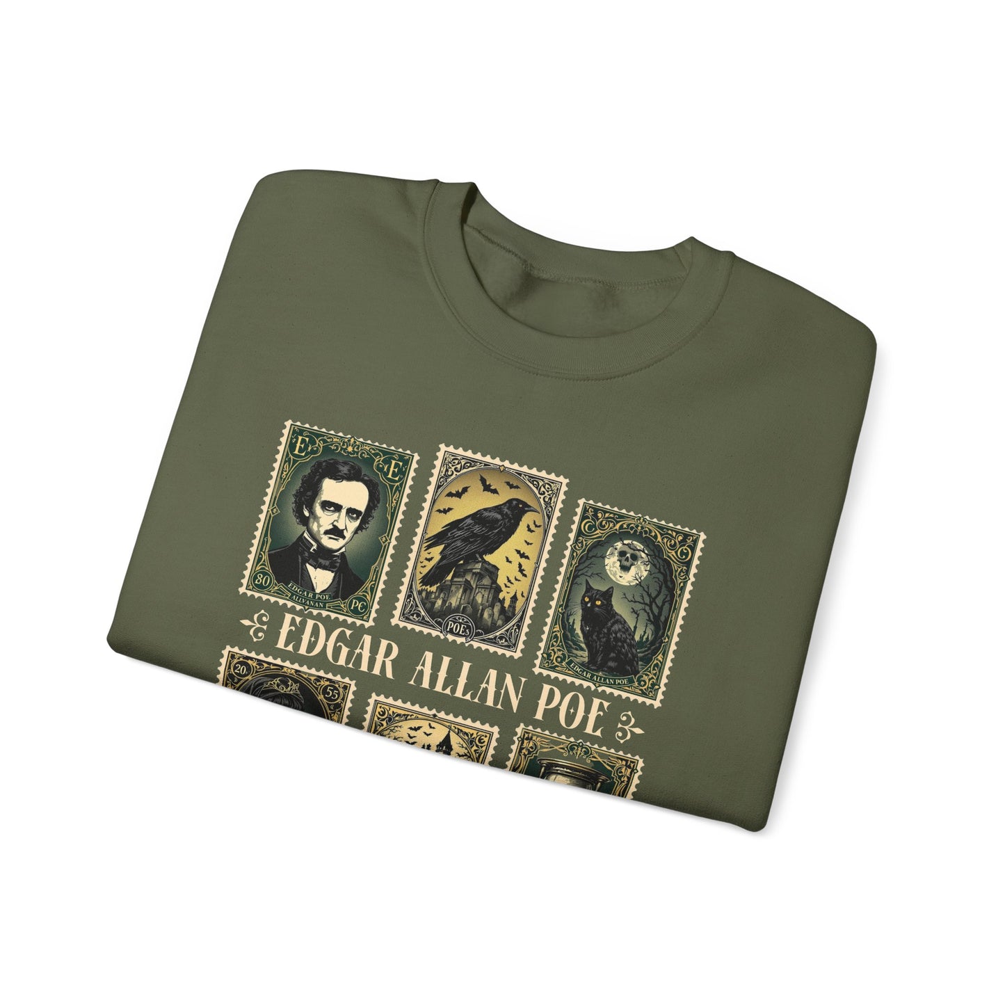Edgar Allan Poe Sweatshirt The Raven Nevermore Gothic Horror Sweater Dark Academia Macabre Halloween Gift for Book Lovers Birthday Christmas