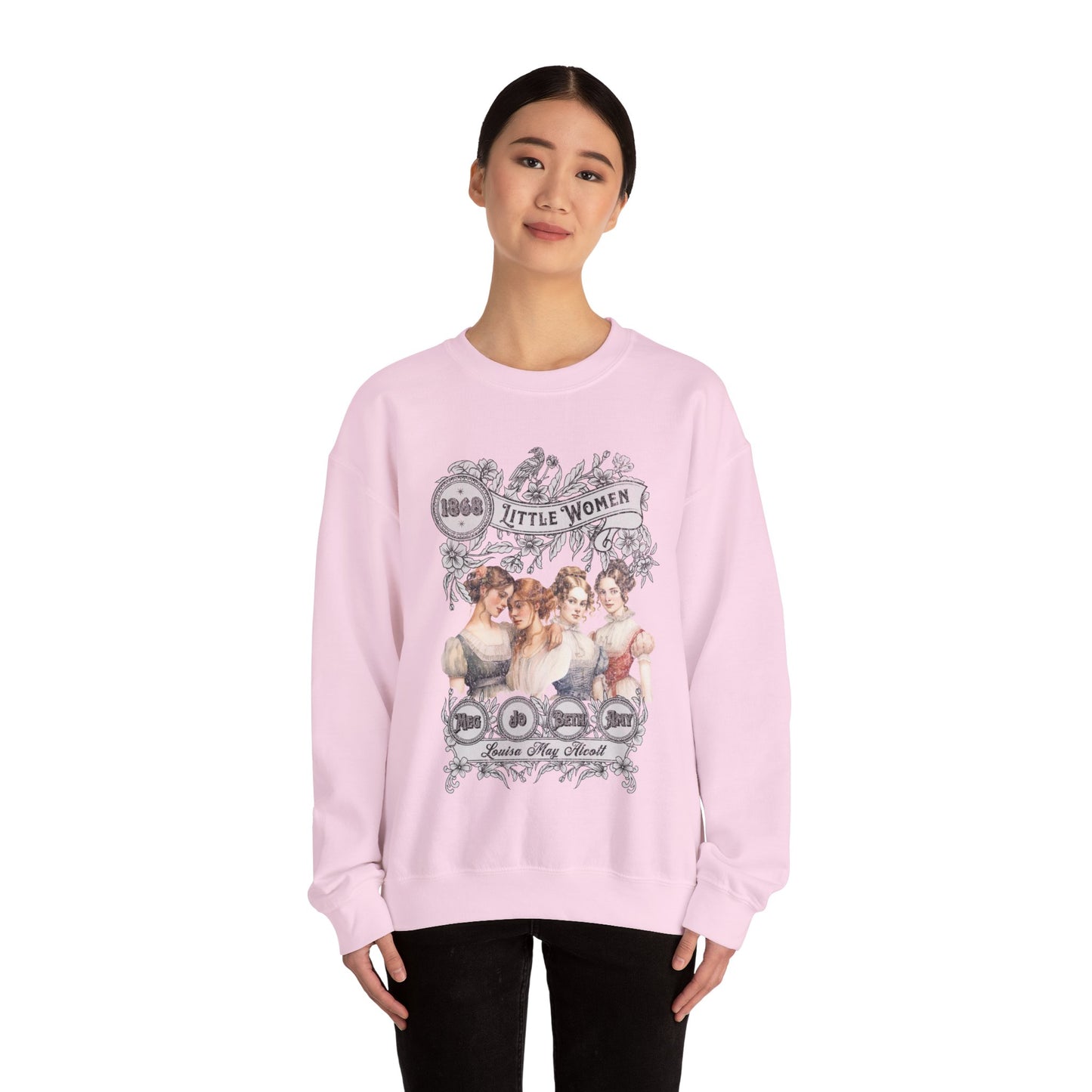 Little Women Sweatshirt, Louisa May Alcott Historical Romance Sweater, Bookish Literary Fan Art Gift, Gift for Her, Bookclub Crewneck Shirt Sweatshirt Printify