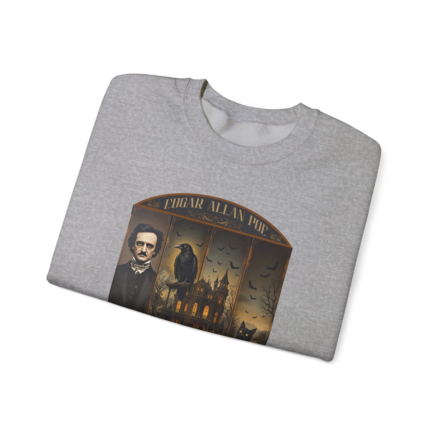 Edgar Allan Poe Sweatshirt The Raven Nevermore Gothic Horror Sweater Dark Academia Macabre Halloween Gift for Book Lovers Birthday Christmas