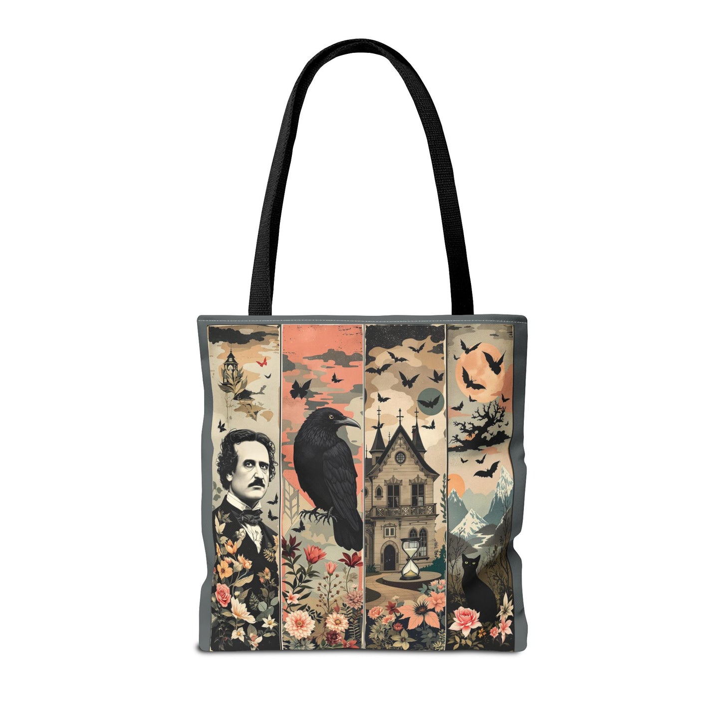 Edgar Allan Poe Tote Bag Gothic Literary Gift for Book Lover Dark Academia Macabre Accessory Halloween Tote Fall School Bag for Poetember Bags Printify
