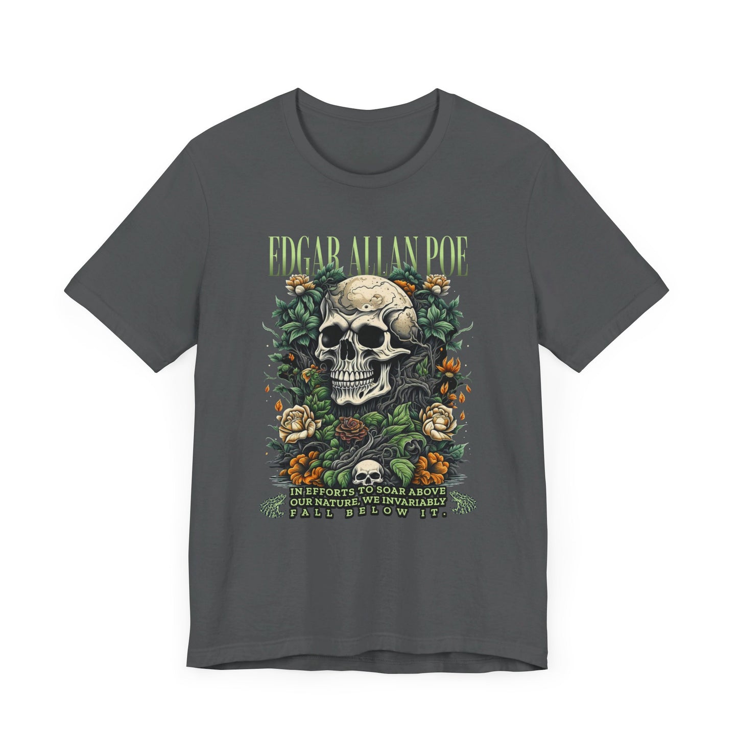 Edgar Allan Poe, Fairycore Night Garden T-Shirt, Book Lover Tee, Haunting Gothic Gift, Light, Dark Academia, Literary Poetry Bookclub Shirt T-Shirt Printify