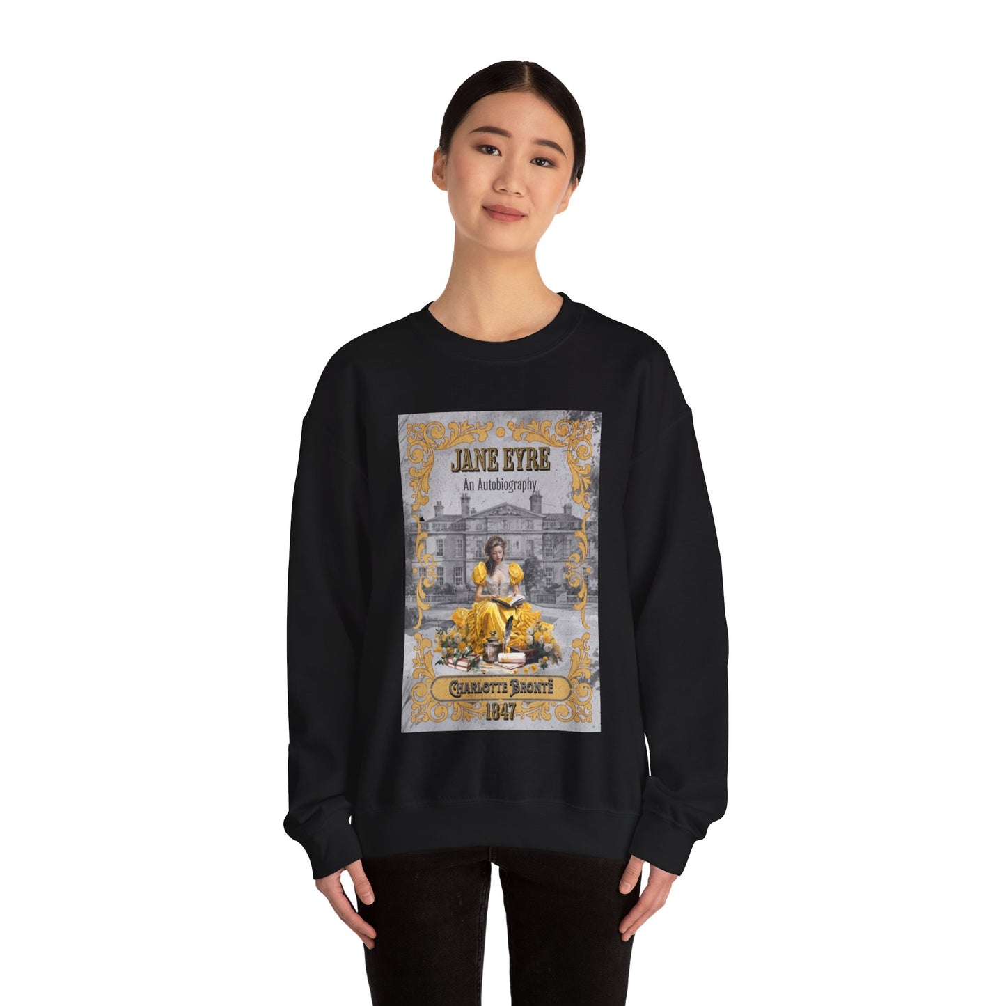Jane Eyre Sweatshirt, Charlotte Brontë Historical Romance Sweater, Bookish Literary Brontë Sisters Fan Art Gift, Gift for Her, Readers, Sweatshirt Printify