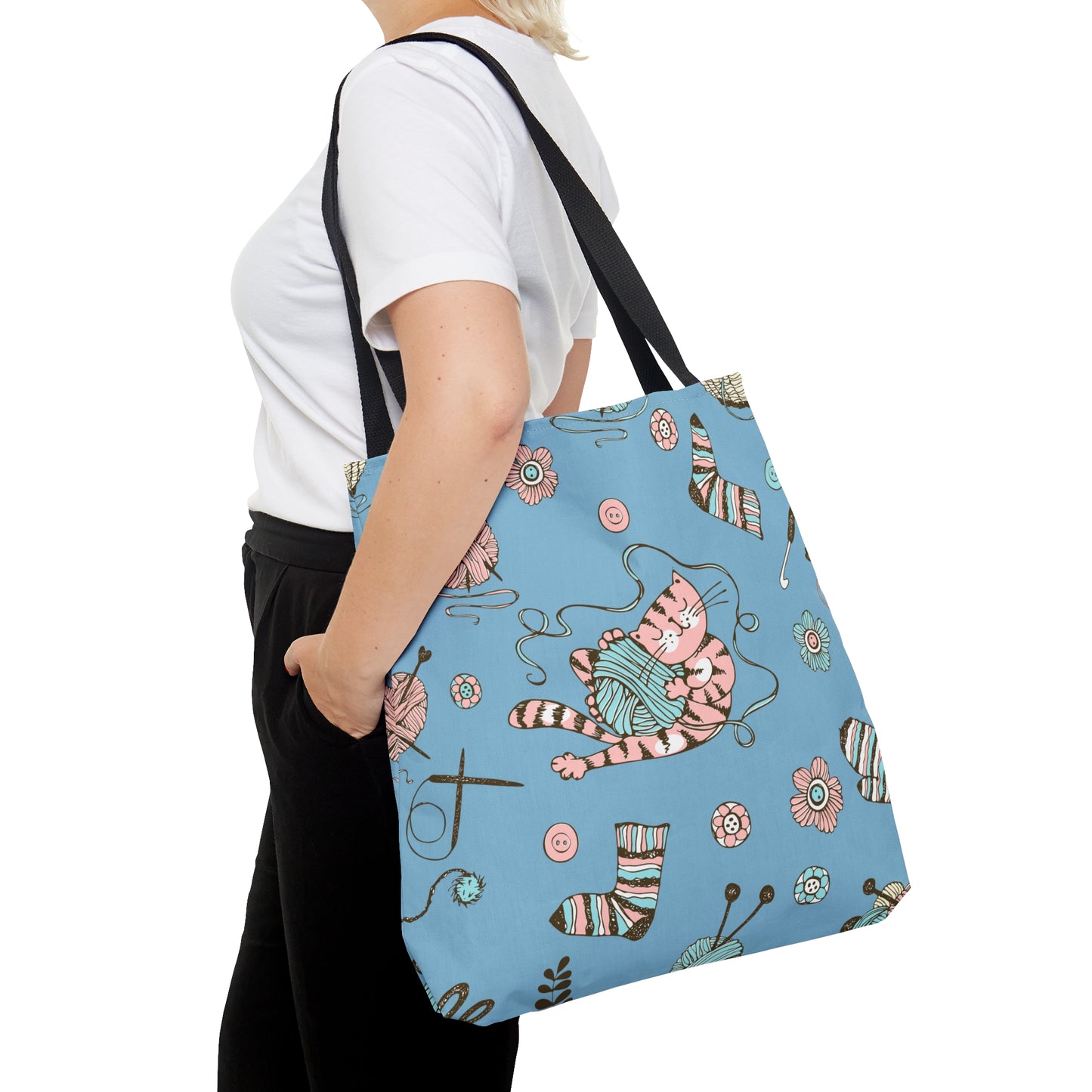 Craft, Crochet or Knitting Tote Bag, Yarn Storage Shoulder Bags, Gift for Knitter, Crafter, Grocery Shopping, School, Resusable, Travel Bag Bags Printify