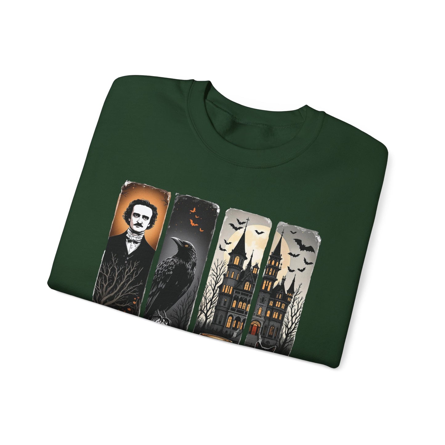 Edgar Allan Poe Sweatshirt The Raven Nevermore Gothic Horror Sweater Dark Academia Macabre Halloween Gift for Book Lovers Birthday Christmas