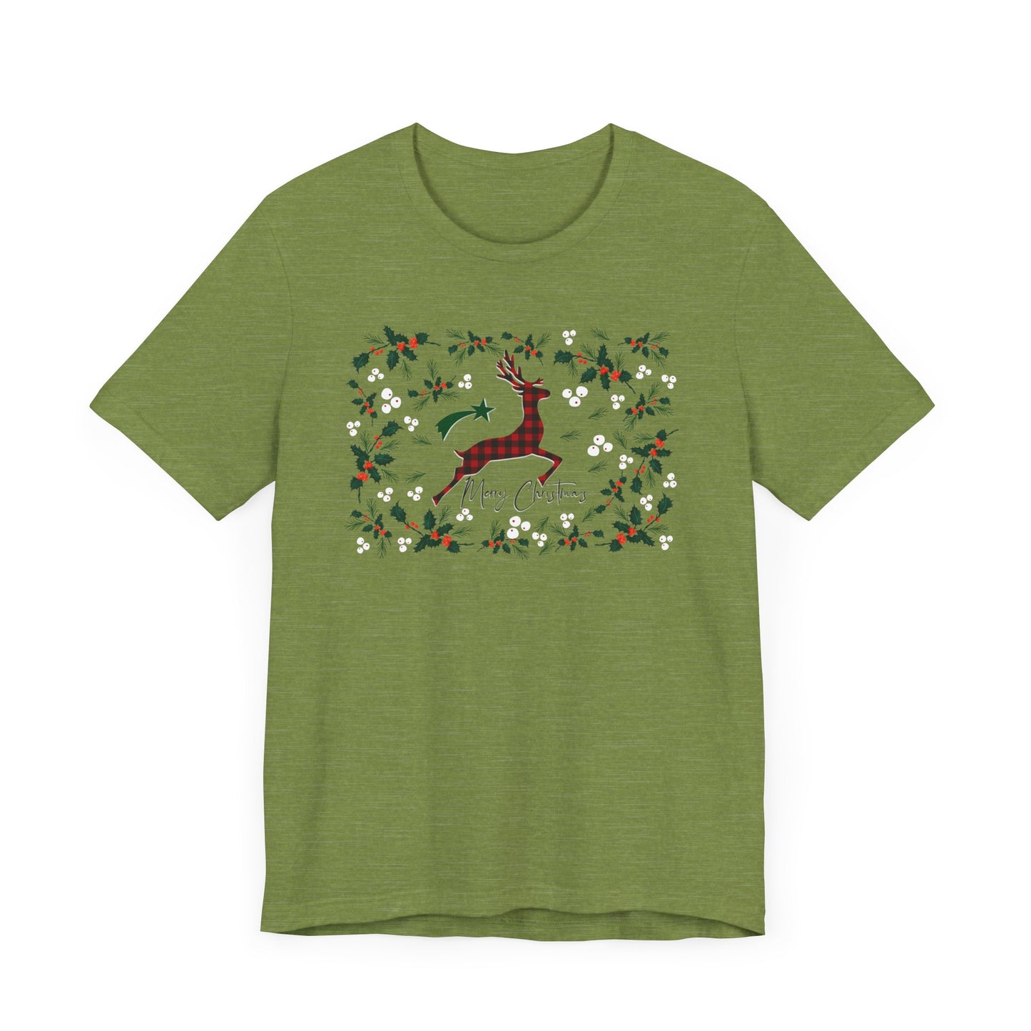 Merry Christmas Plaid Reindeer Shirt, Country Reindeer Shirt, Christmas Family Shirt, Christmas Shirt, Merry Christmas Shirt, Christmas Gift T-Shirt Printify