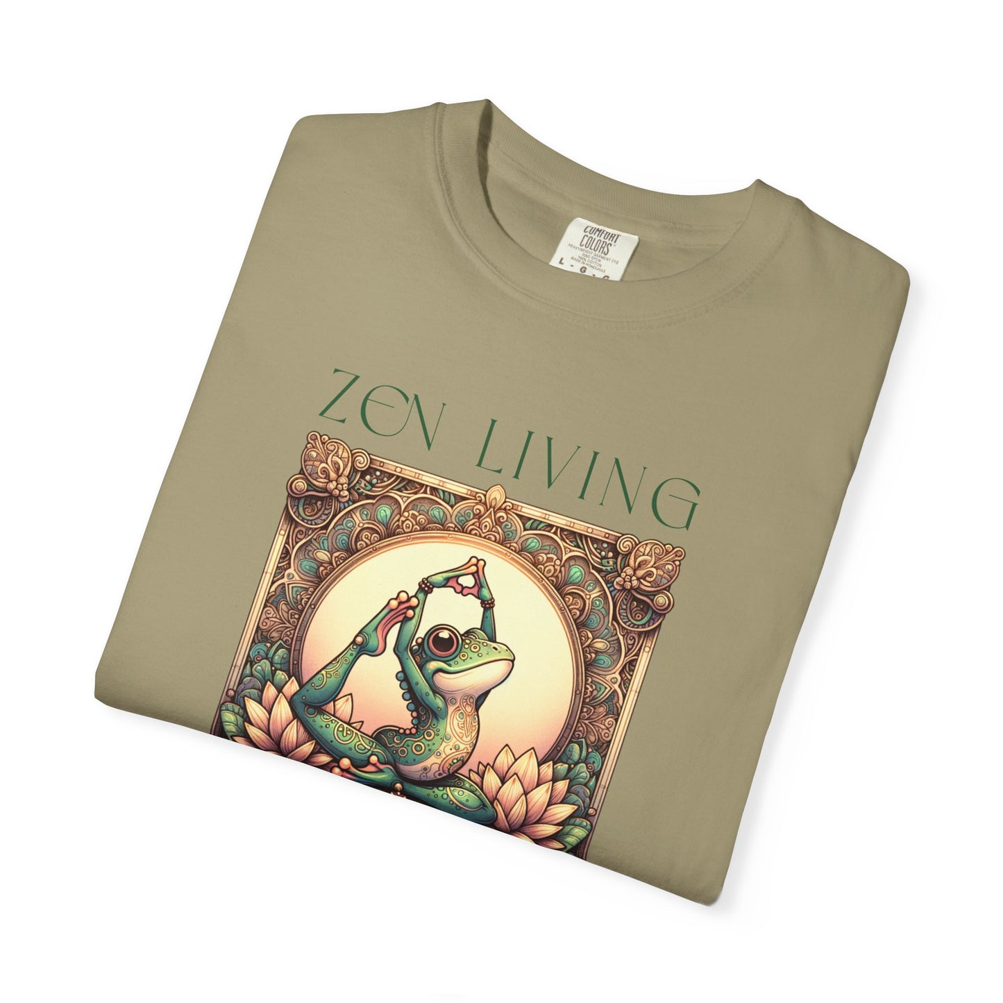Green Yoga Frog Zen Living Unisex T-Shirt, Casual Wear, Highlander Fan Gift, T-Shirt Printify