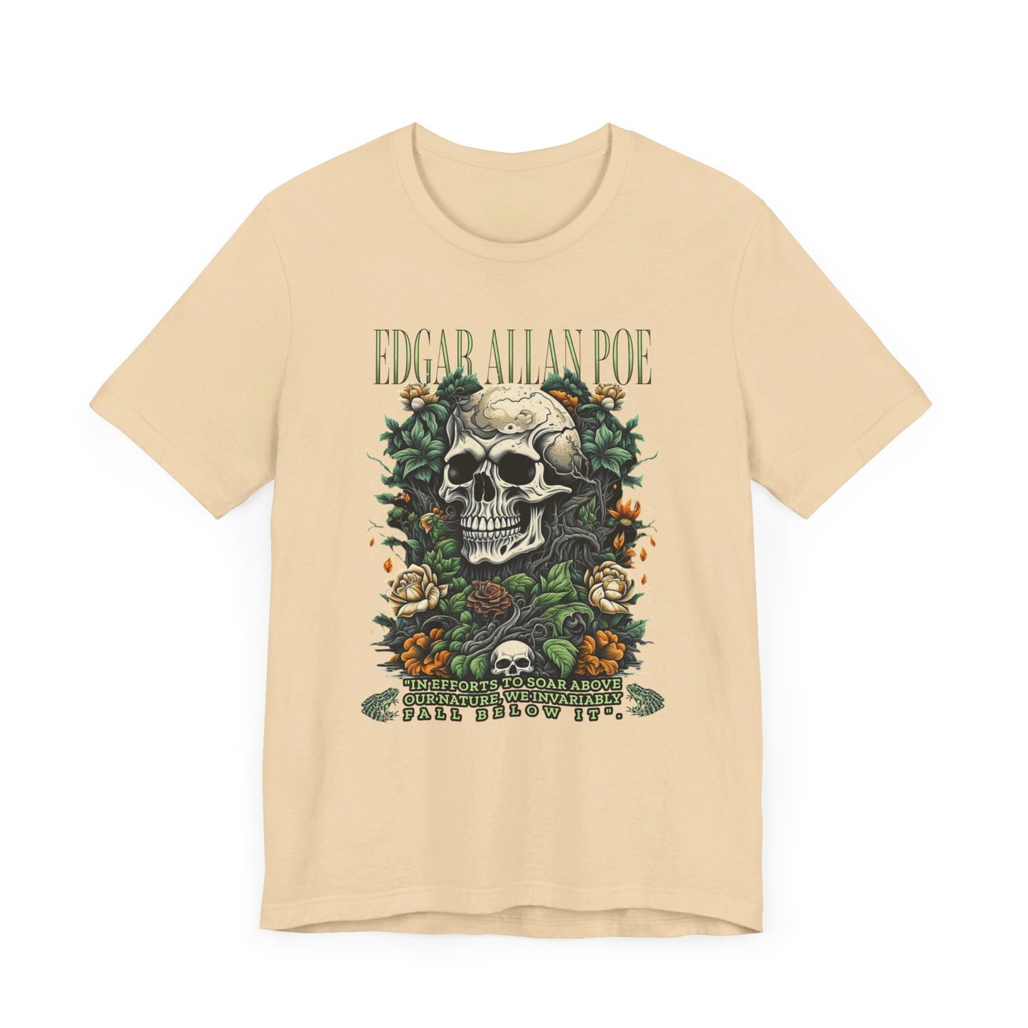 Edgar Allan Poe, Fairycore Night Garden T-Shirt, Book Lover Tee, Haunting Gothic Gift, Light, Dark Academia, Literary Poetry Bookclub Shirt T-Shirt Printify