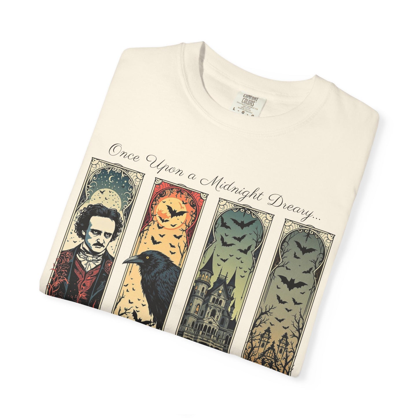 Edgar Allan Poe T-Shirt Gothic Graphic Tee The Raven Nevermore Quote Horror Literature Shirt Dark Academia Aesthetic Halloween Party Gift T-Shirt Printify