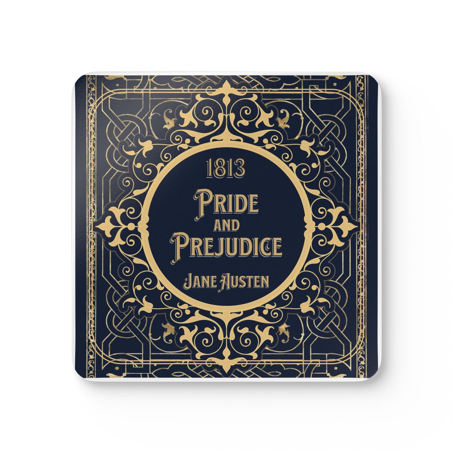 Jane Austen Coffee Mug Coasters, Pride And Prejudice Historical Romance Home Decor, Bookish Bookclub Literary Set of 4 Fan Art Gifts Home Decor Printify