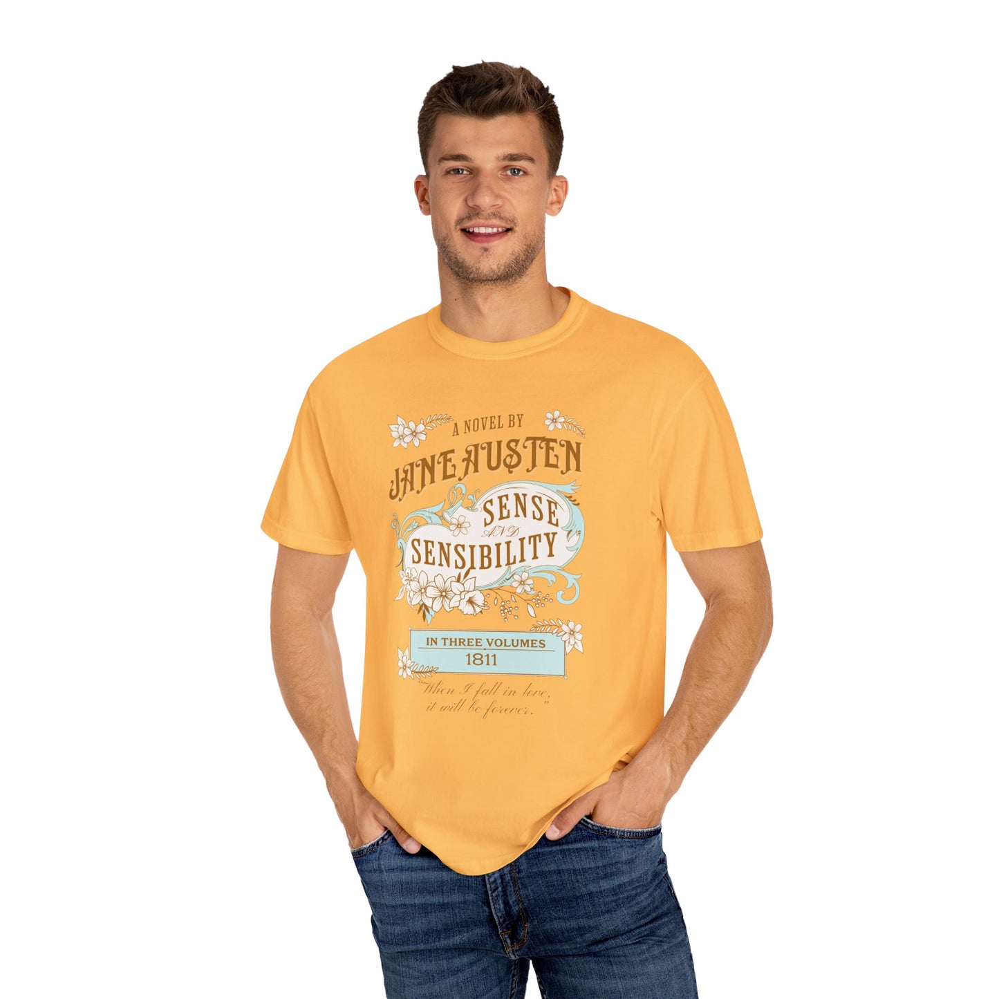 Jane Austen T-Shirt, Sense & Sensibility Historical Romance Comfort Colors Tee, Bookish Literary Jane Austen Fan Art Gift for Her, Readers, T-Shirt Printify