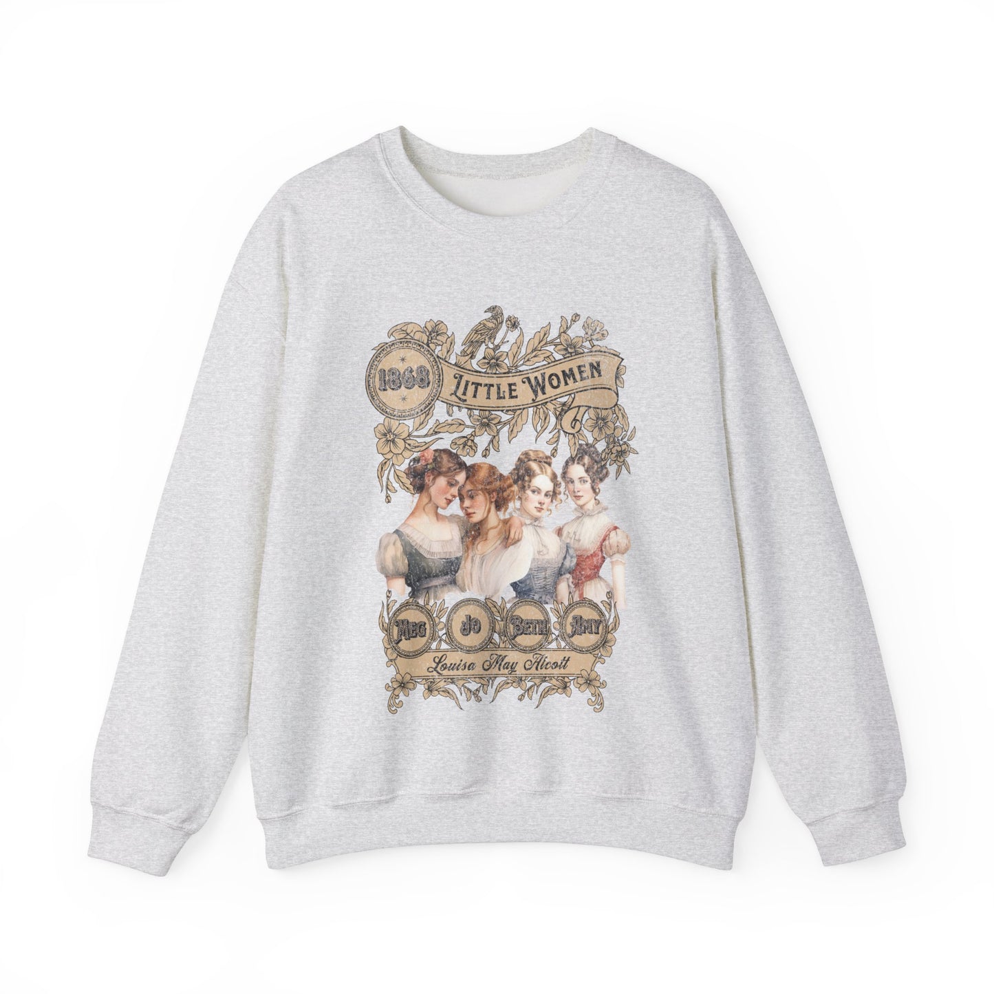 Little Women Sweatshirt, Louisa May Alcott Historical Romance Sweater, Bookish Literary Fan Art Gift, Gift for Her, Bookclub Crewneck Shirt Sweatshirt Printify S Ash