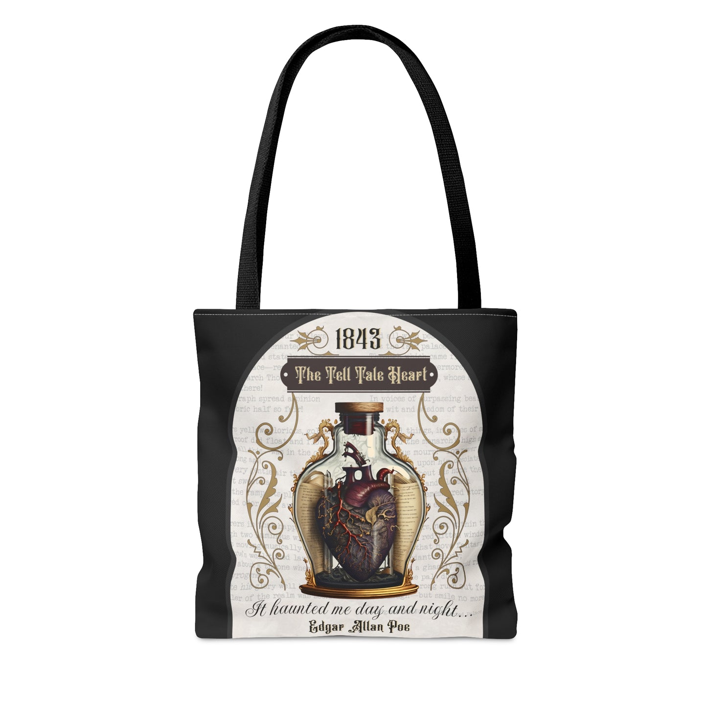 Edgar Allan Poe Tote Bag, The Tell Tale Heart, Vintage Poetry Lover Shoulder Bag, Dark Academia, Literary Bookish, Bookclub Gift, Autumn Bag Bags Printify