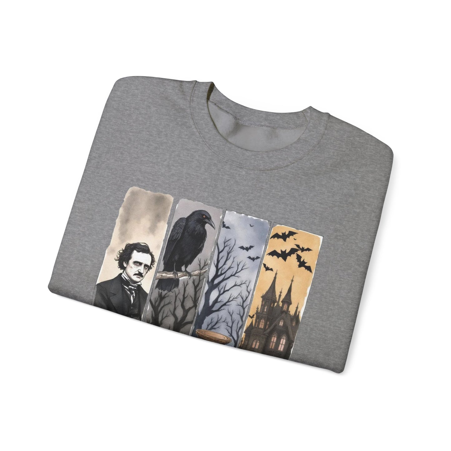 Edgar Allan Poe Sweatshirt The Raven Nevermore Gothic Horror Sweater Dark Academia Macabre Halloween Gift for Book Lovers Birthday Christmas