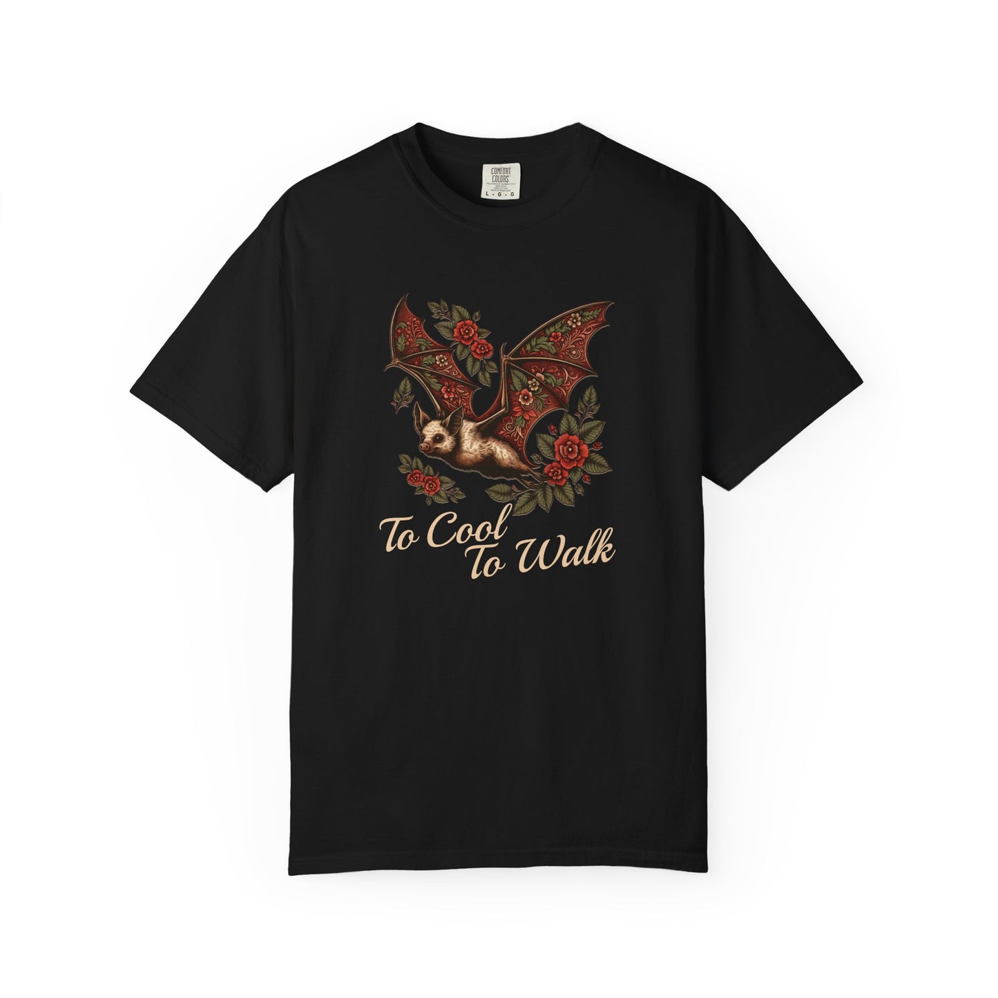 Bat Retro Goth TShirt Vintage Grunge Style Bat Shirt For Halloween Party Spooky Vibes Witchy Dark Academia Comfort Colors Oversized Shirt T-Shirt Printify Black S