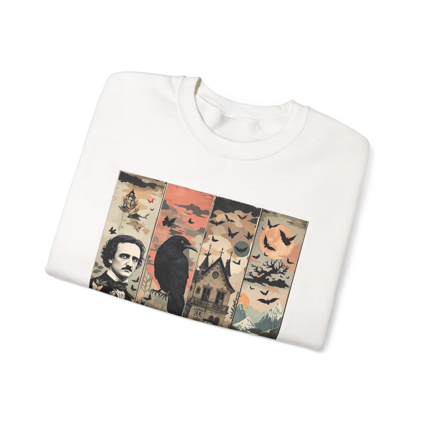 Edgar Allan Poe Sweatshirt The Raven Nevermore Gothic Horror Sweater Dark Academia Macabre Halloween Gift for Book Lovers Birthday Christmas Sweatshirt Printify