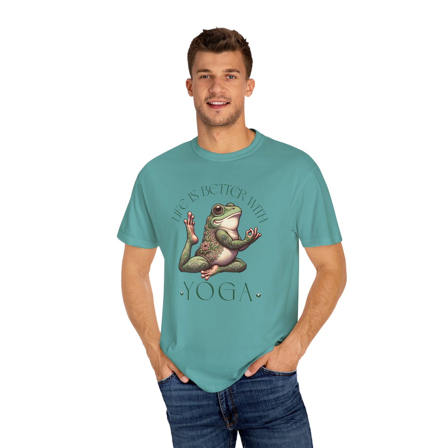 Green Yoga Frog Life Is Better With Yoga Unisex T-Shirt, Casual Wear, Highlander Fan Gift,