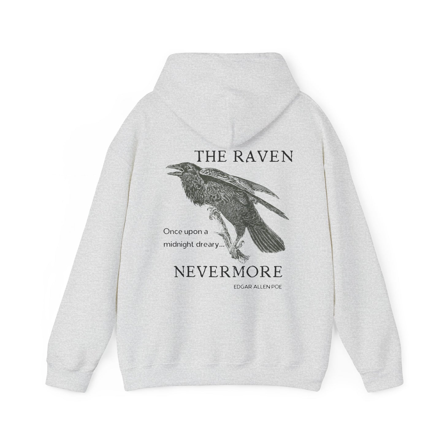 Halloween Vintage The Raven Hoodie, Spooky Season Sweater, Trick or Treating Shirt, Halloween Party Top, Edgar Allen Poe, Nevermore, Gothic Hoodie Printify