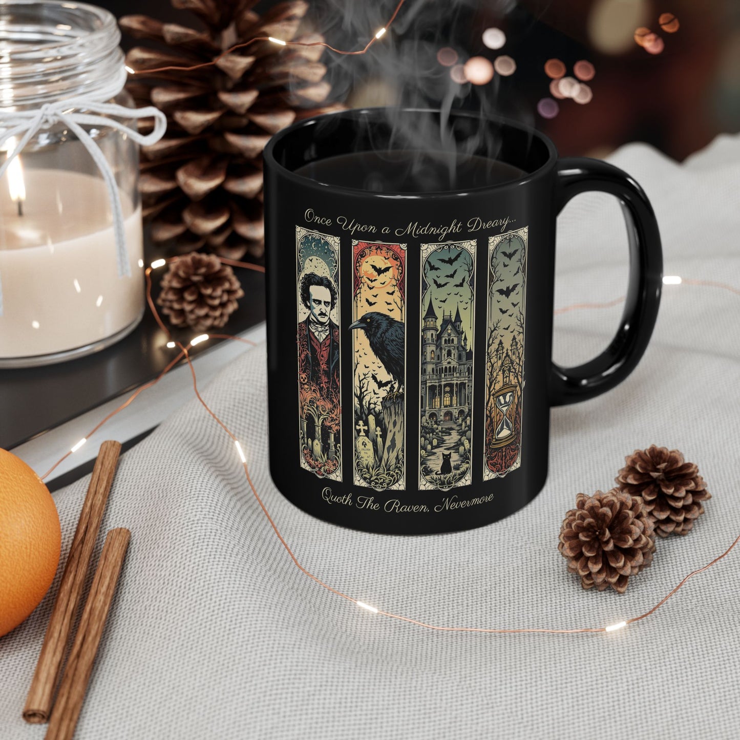 Edgar Allan Poe Mug Gothic Literary Gift For Book Lover Dark Academia Macabre Fall Coffee Cup Halloween Poetember Party Gift For Bookclub Mug Printify