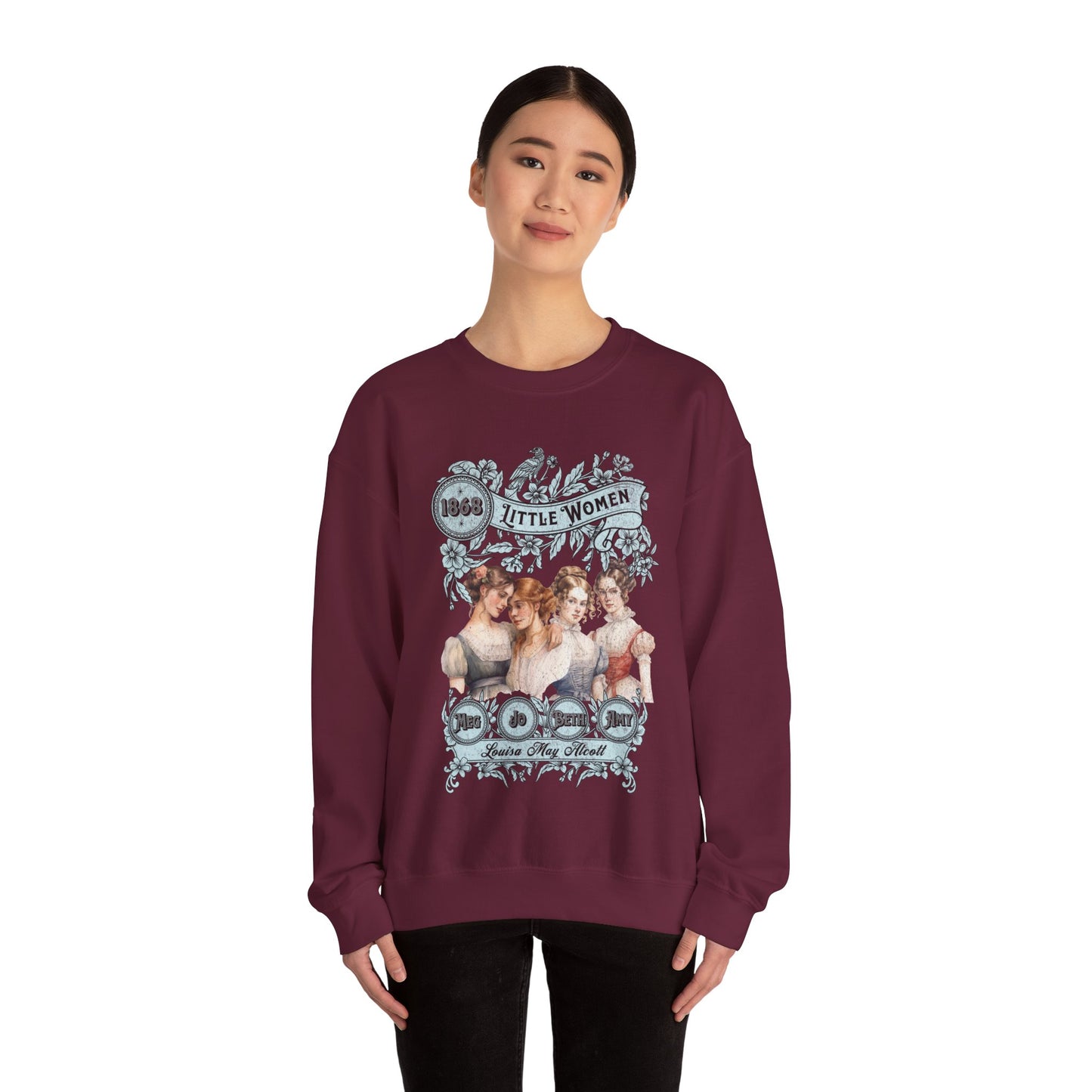 Little Women Sweatshirt, Louisa May Alcott Historical Romance Sweater, Bookish Literary Fan Art Gift, Gift for Her, Bookclub Crewneck Shirt Sweatshirt Printify