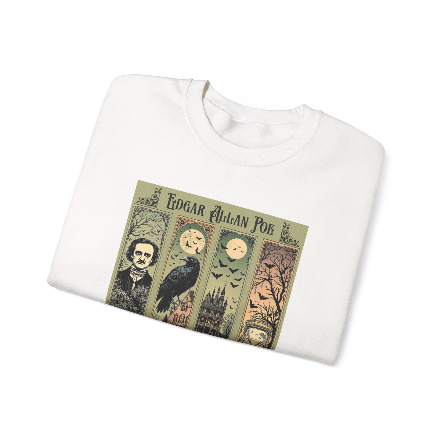 Edgar Allan Poe Sweatshirt The Raven Nevermore Gothic Horror Sweater Dark Academia Macabre Halloween Gift for Book Lovers Birthday Christmas Sweatshirt Printify
