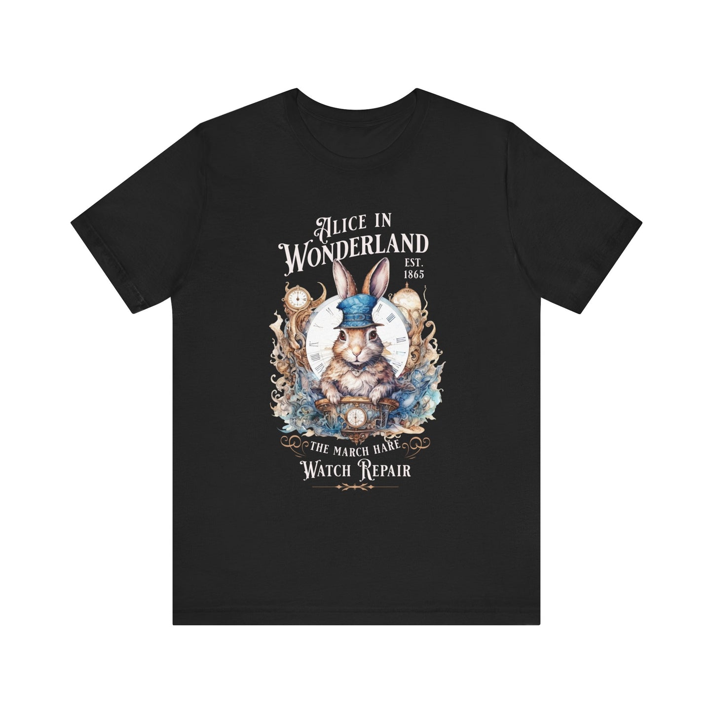 3001 Unisex Jersey Short Sleeve Tee Alice in Wonderland T-Shirt Printify Black S