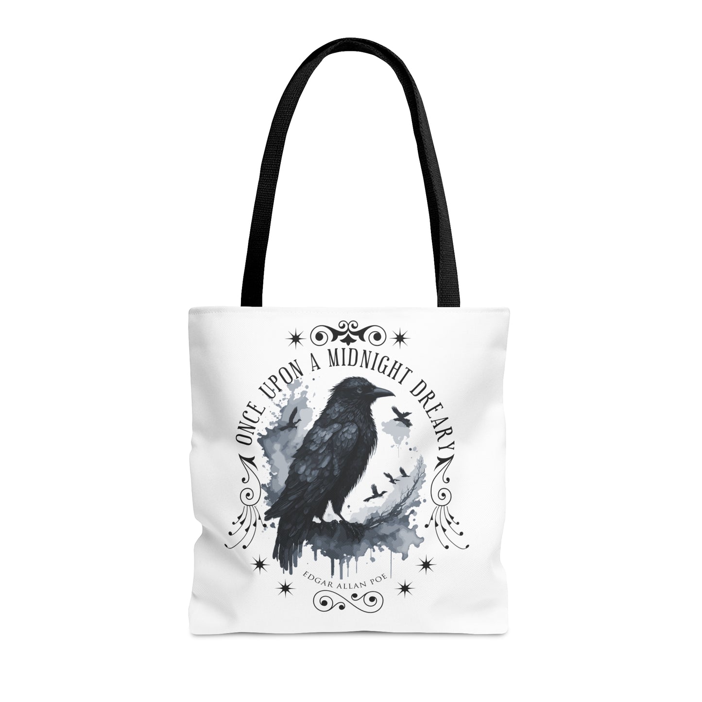 Edgar Allan Poe Tote Bag, The Raven Vintage Poetry Lover Shoulder Bag, Dark Academia, Literary, Bookish, Bookclub Gift, Fall Autumn Gift Bags Printify Medium