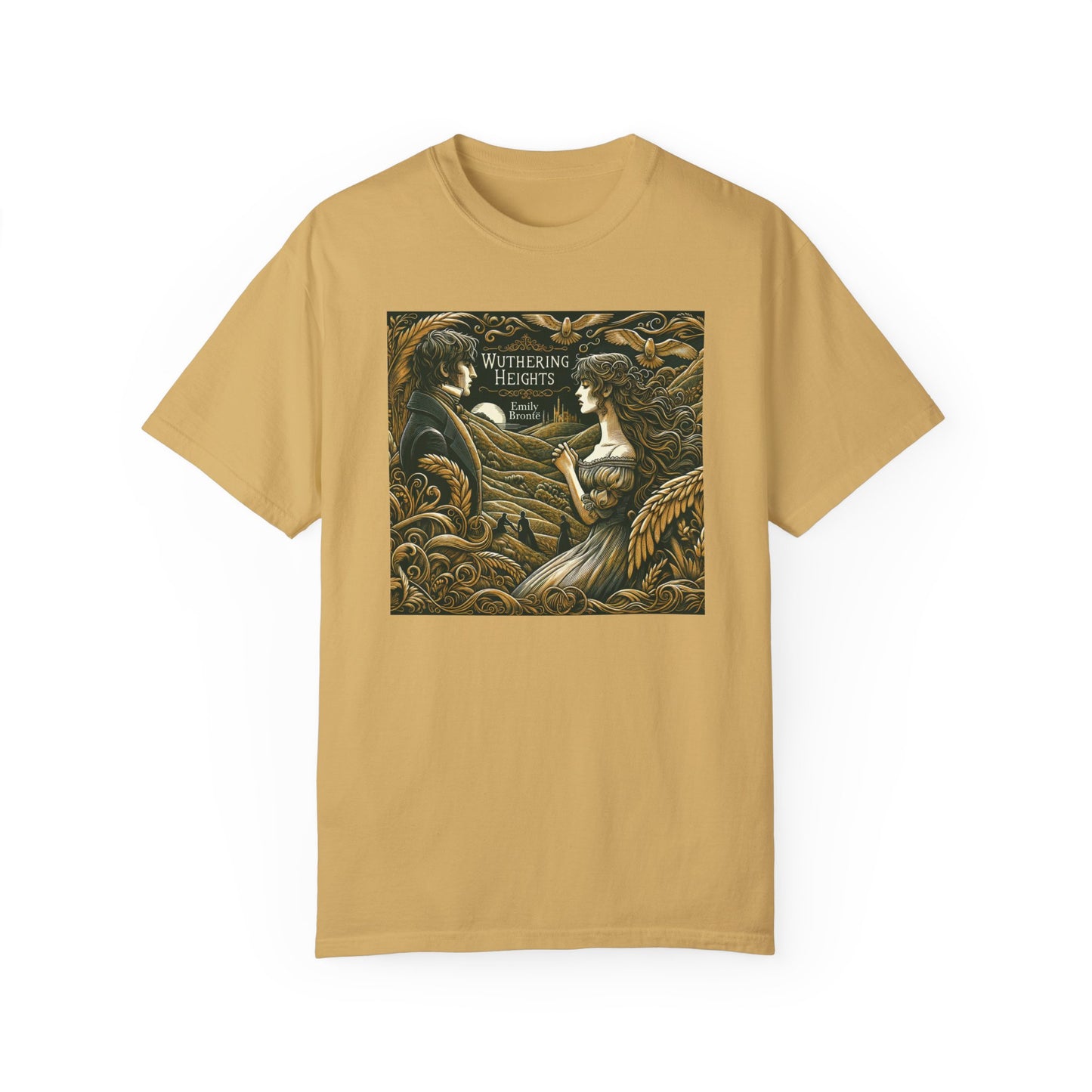 Wuthering Heights T-Shirt Emily Brontë Romantasy Literarure Shirt Bookish Academia Gift For Her Birthday Heathcliffe Bookclub Booknerd Tee T-Shirt Printify Mustard S