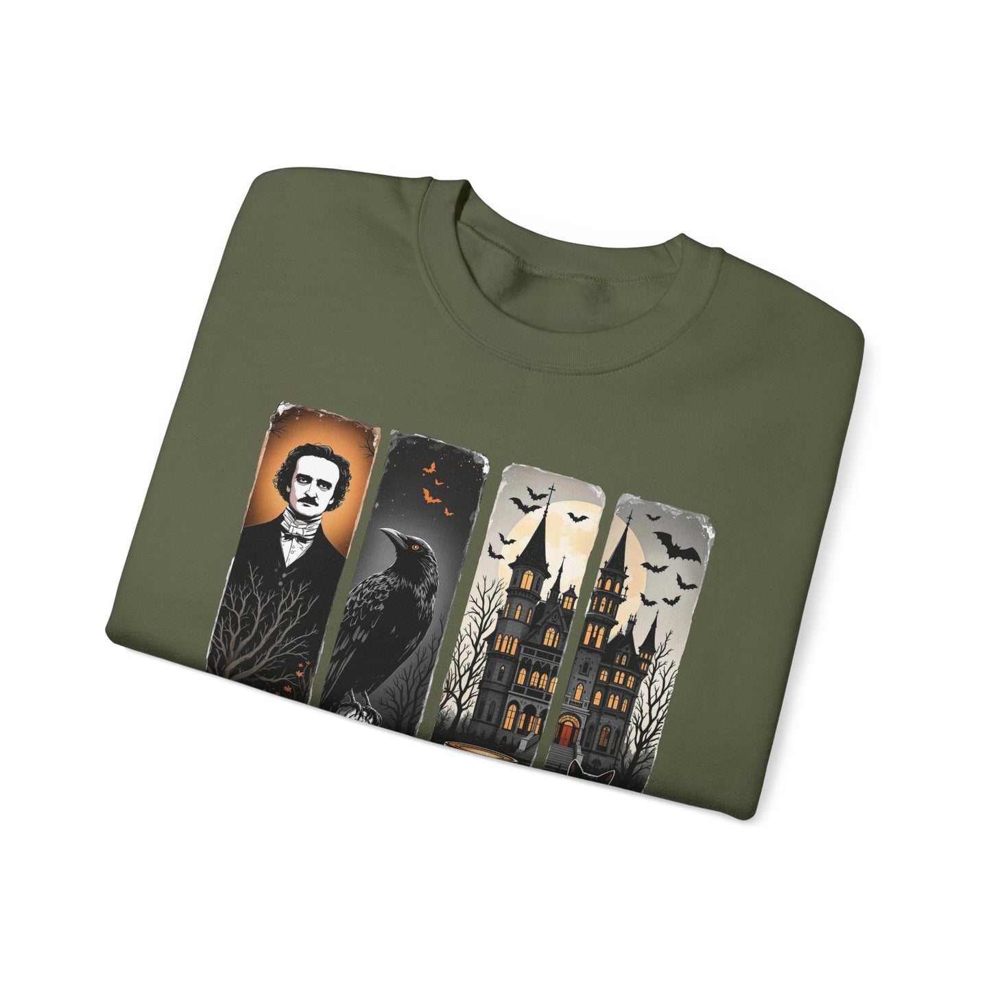 Edgar Allan Poe Sweatshirt The Raven Nevermore Gothic Horror Sweater Dark Academia Macabre Halloween Gift for Book Lovers Birthday Christmas