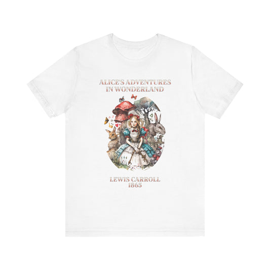 Unisex Jersey Short Sleeve Tee Alice in Wonderland T-Shirt Printify White S