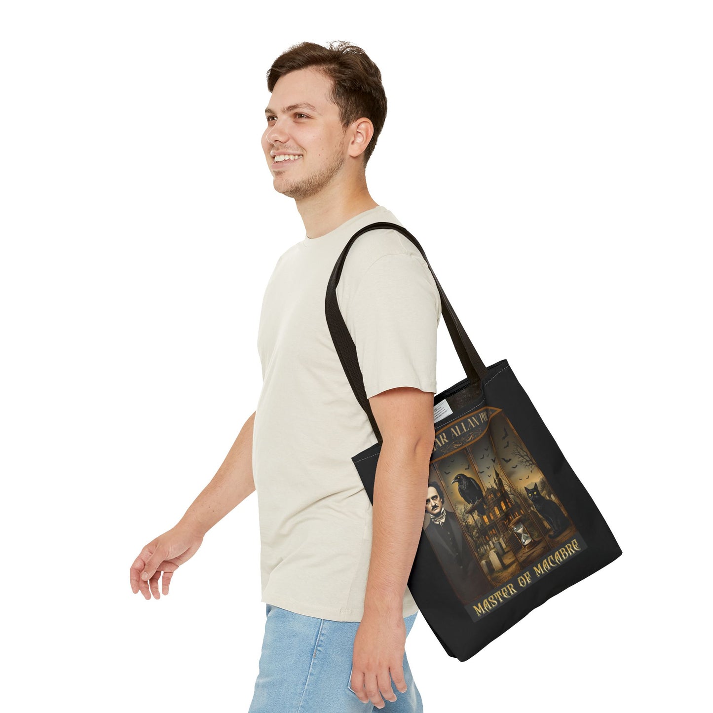 Edgar Allan Poe Tote Bag Gothic Literary Gift for Book Lover Dark Academia Macabre Accessory Halloween Tote Fall School Bag for Poetember Bags Printify