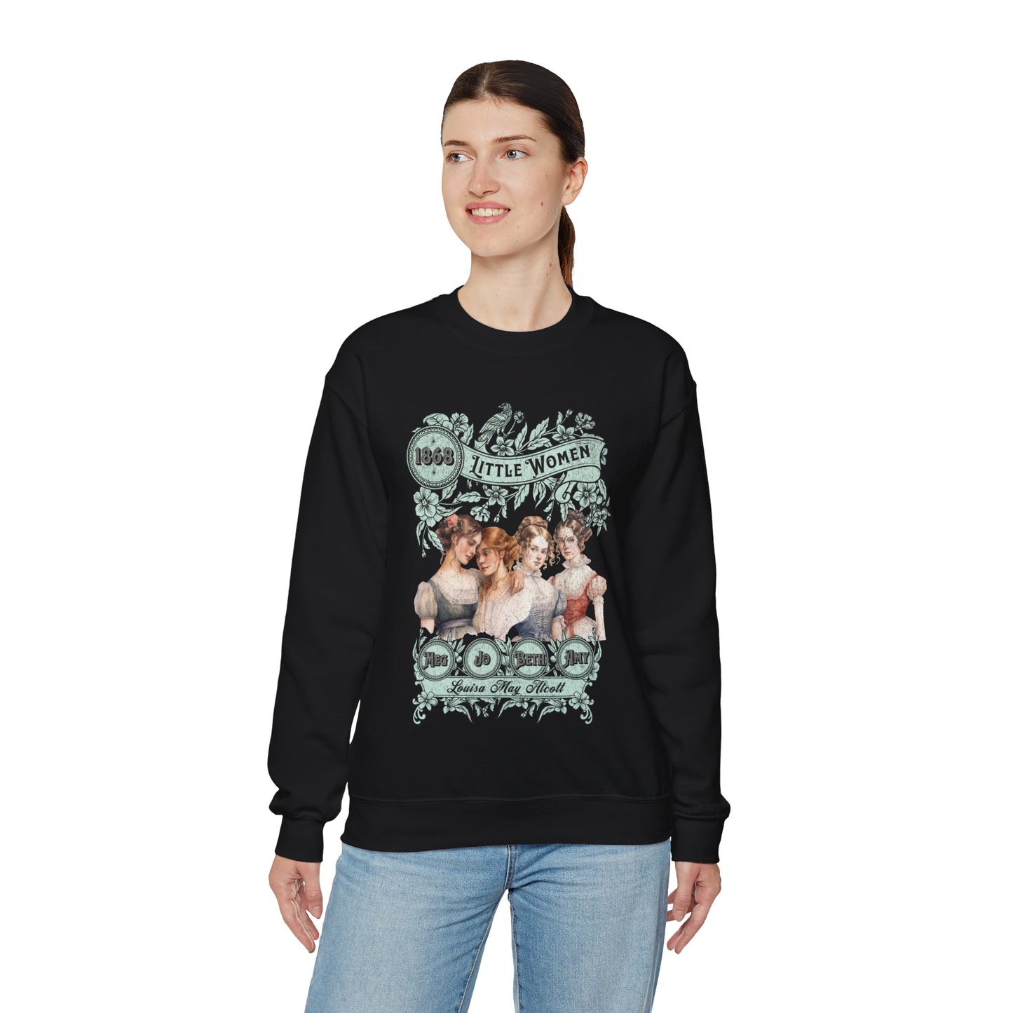 Little Women Sweatshirt, Louisa May Alcott Historical Romance Sweater, Bookish Literary Fan Art Gift, Gift for Her, Bookclub Crewneck Shirt Sweatshirt Printify