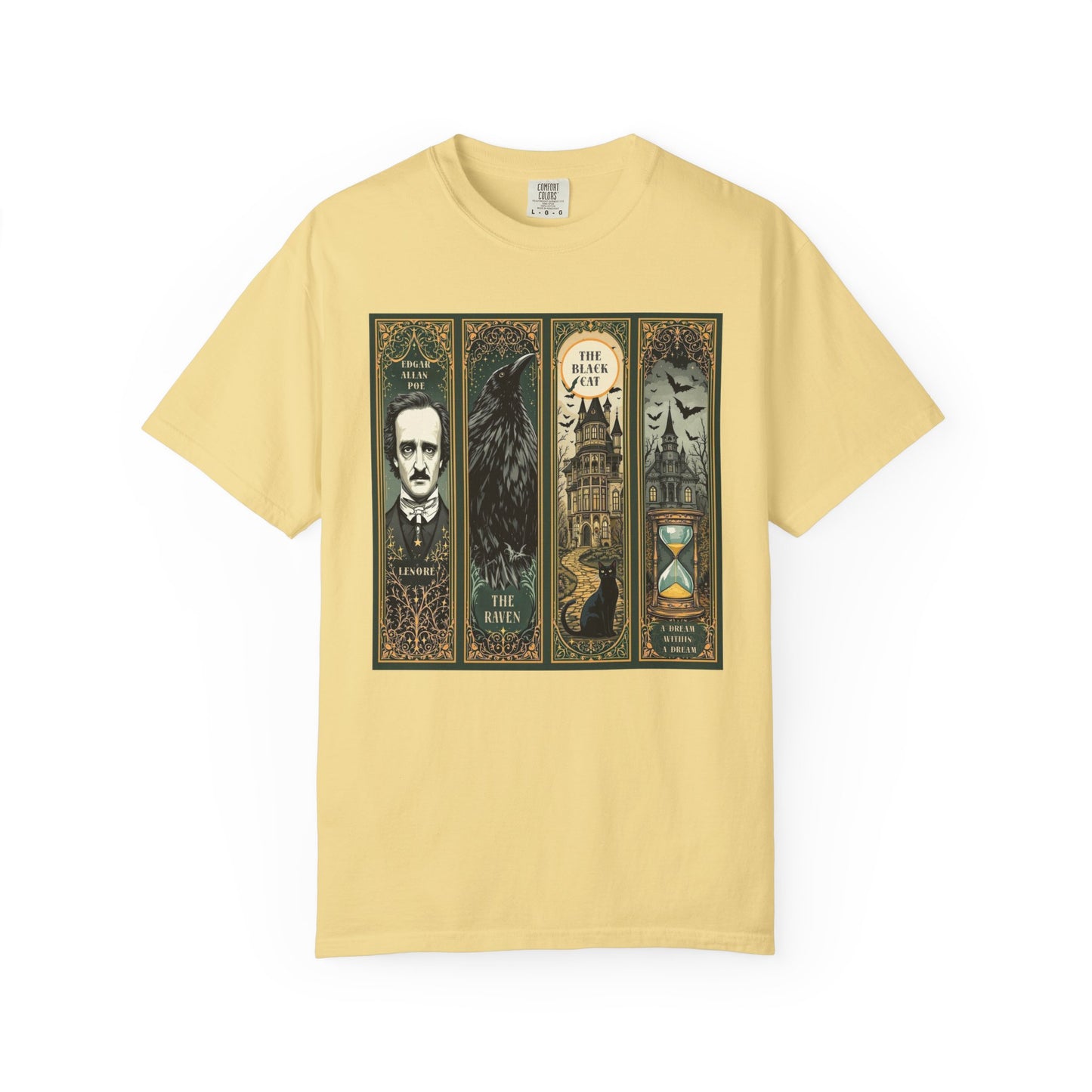 Edgar Allan Poe T-Shirt Gothic Graphic Tee The Raven Nevermore Quote Horror Literature Shirt Dark Academia Aesthetic Halloween Party Gift T-Shirt Printify Butter S