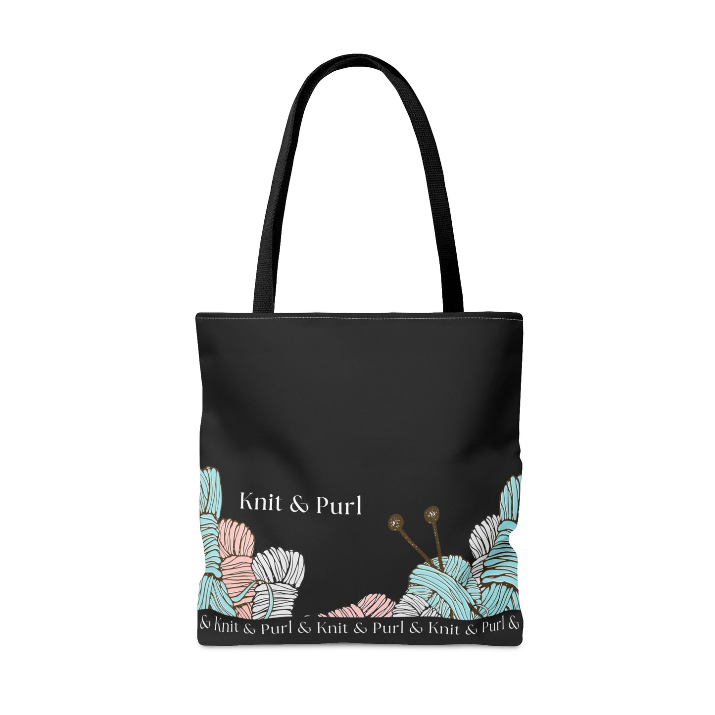 Knit & Purl Tote Bag, Crafter Bag, Yarn Storage Bag, Knitting Project Bag, Crochet Project Bag, Craft Project Tote Bag Bags Printify