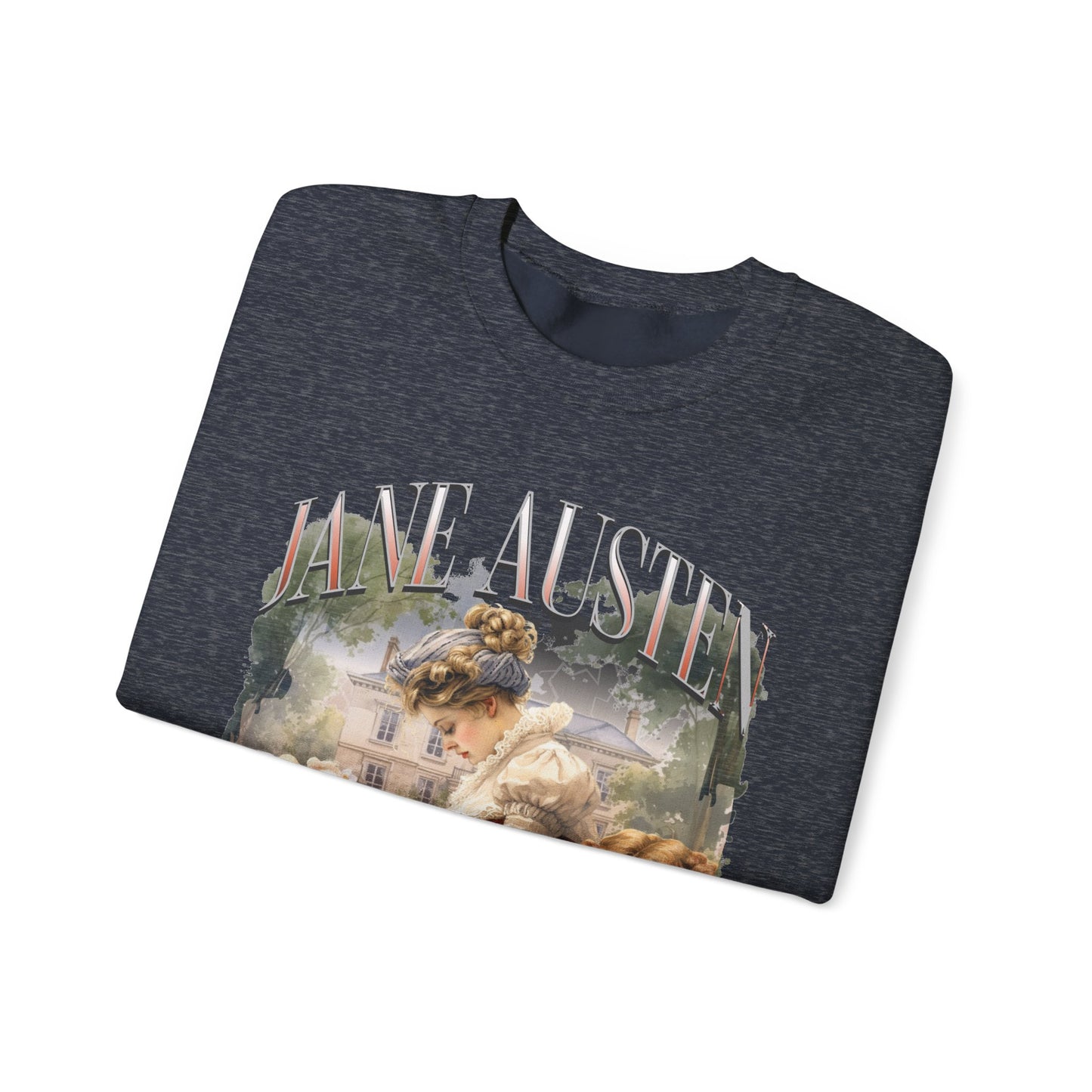 Retro Jane Austen Unisex Heavy Blend™ Crewneck Sweatshirt Sweatshirt Printify
