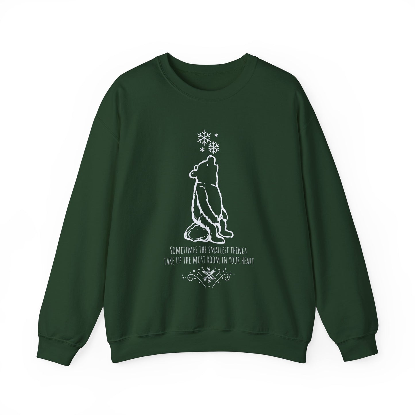 Winnie The Pooh Christmas Sweatshirt, Pooh Bear Holiday Sweater Family Matching Christmas Vacation Shirts, A.A. Milne Shirt Book Lover Gifts Sweatshirt Printify S Forest Green