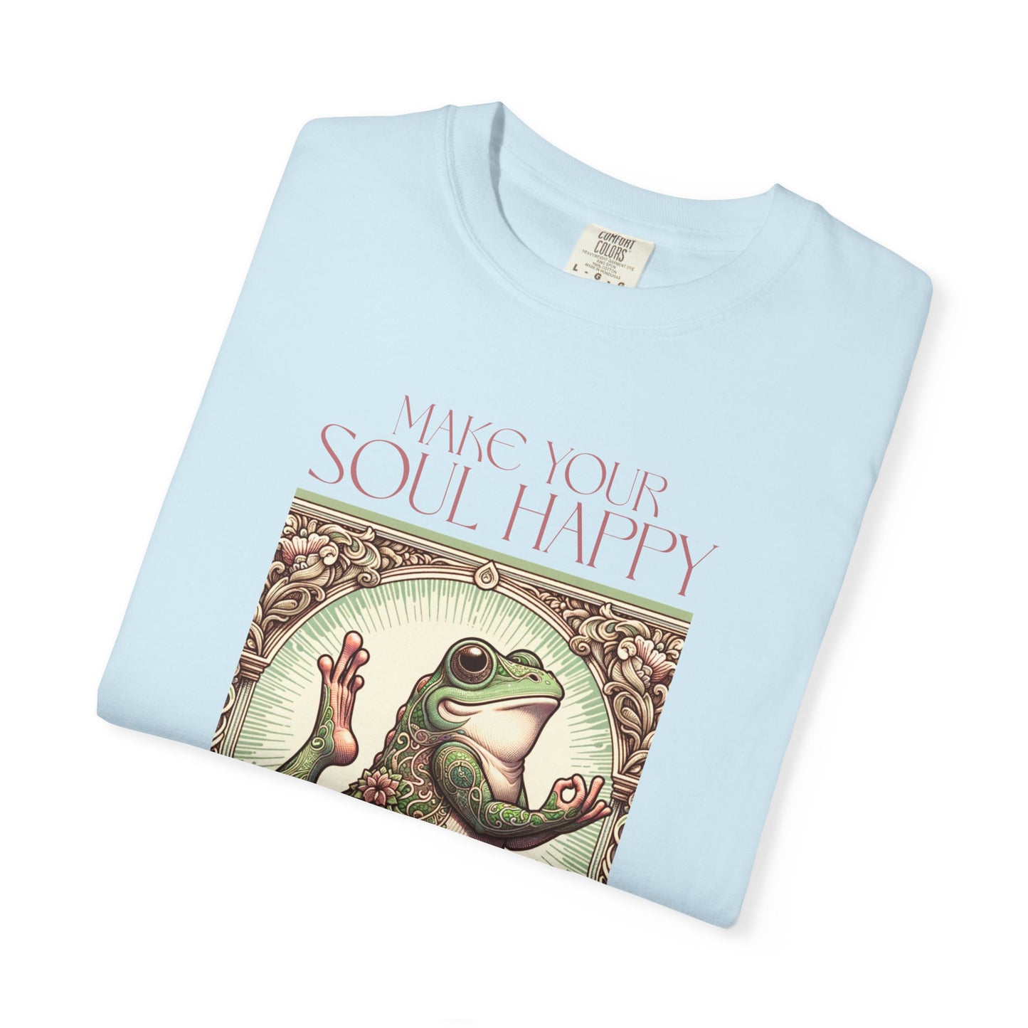 Yoga Frog Make Your Soul Happy Pink Unisex T-Shirt, Casual Wear, Highlander Fan Gift, Comfortable Graphic Tee