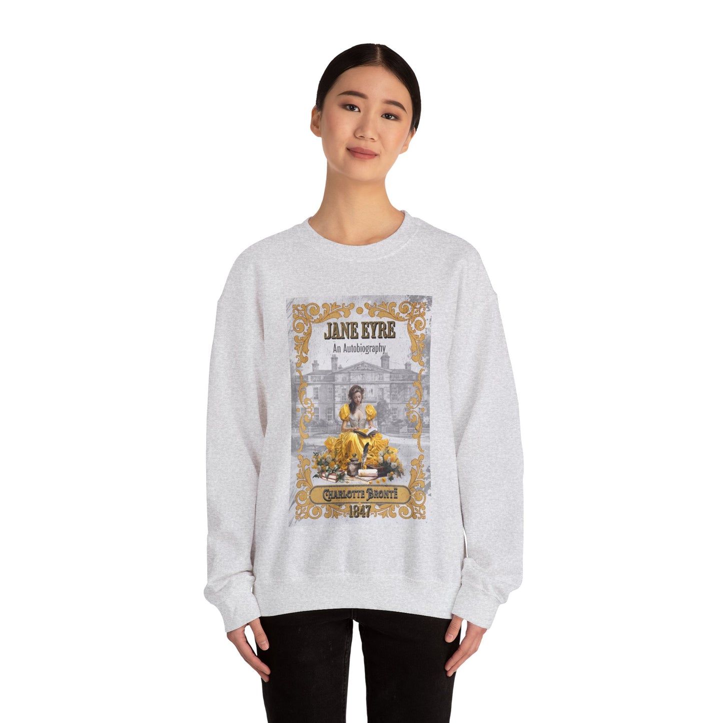 Jane Eyre Sweatshirt, Charlotte Brontë Historical Romance Sweater, Bookish Literary Brontë Sisters Fan Art Gift, Gift for Her, Readers, Sweatshirt Printify