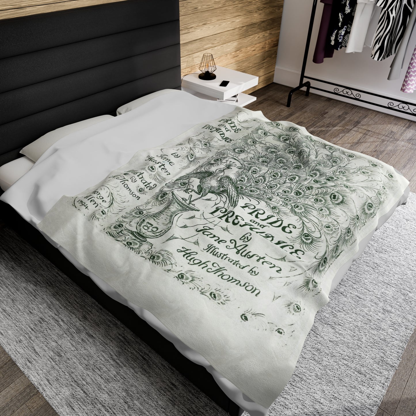 Jane Austen Plush Throw Blanket, Pride And Prejudice Historical Romance Gift, Bookish Literary Jane Austen Fan Art, Gift for Her, Bookclub All Over Prints Printify