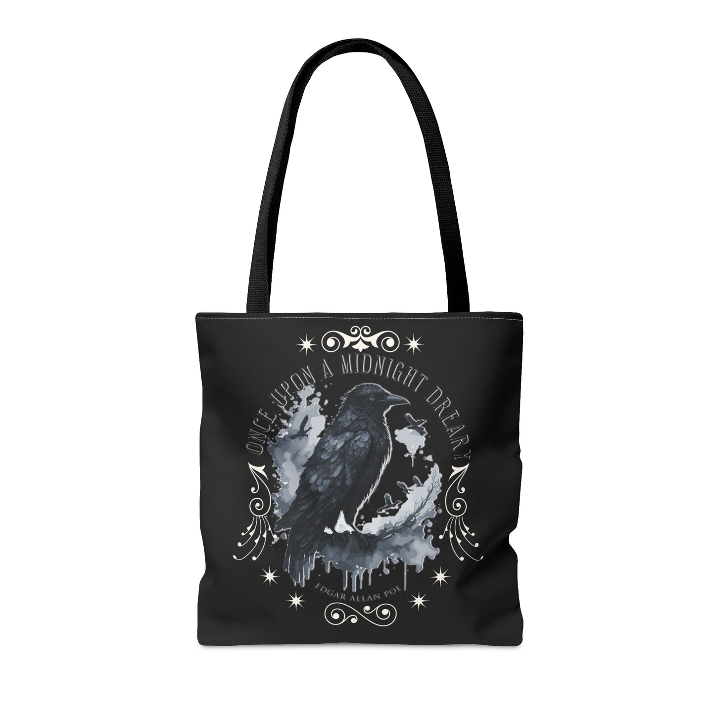 Edgar Allan Poe Tote Bag, The Raven Vintage Poetry Lover Shoulder Bag, Dark Academia, Literary, Bookish, Bookclub Gift, Fall Autumn Gift Bags Printify