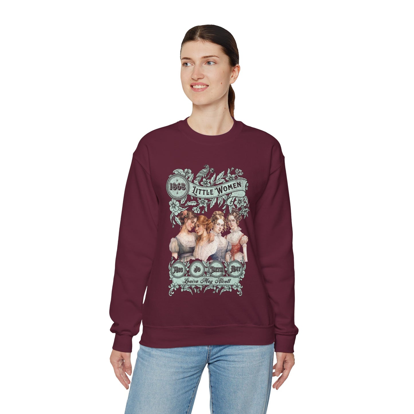 Little Women Sweatshirt, Louisa May Alcott Historical Romance Sweater, Bookish Literary Fan Art Gift, Gift for Her, Bookclub Crewneck Shirt Sweatshirt Printify
