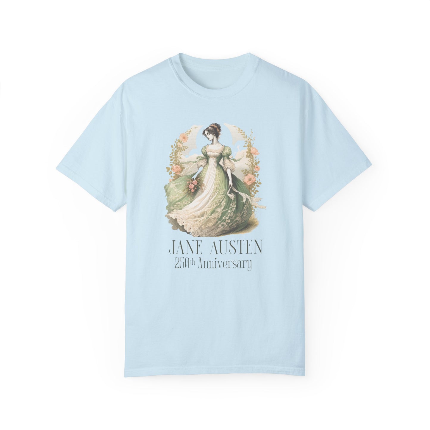 Jane Austen T-Shirt 250th Anniversary Gift For Her Birthday Historical Romance Tee Bookish Literary Gift Bookclub Booknerd Book Lover Shirt T-Shirt Printify Chambray S
