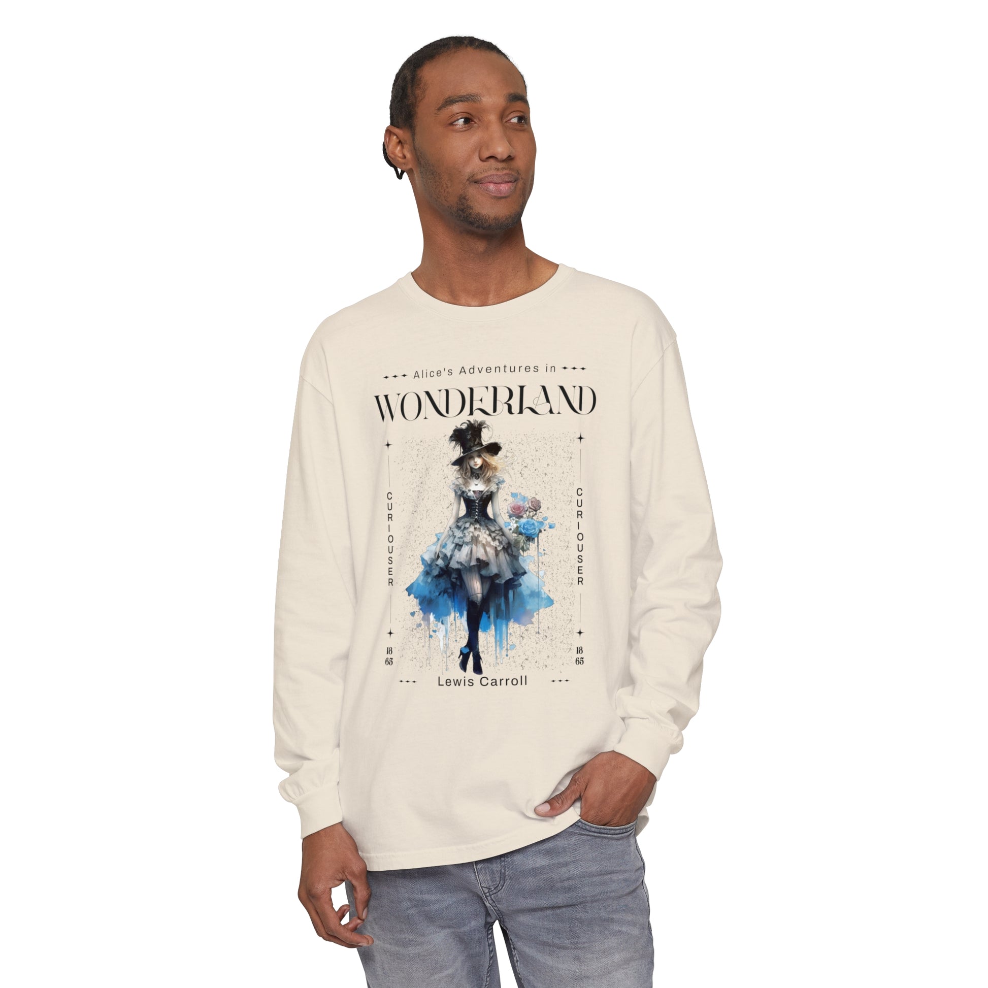 Alice In Wonderland Long Sleeve Shirt, Lewis Carroll Whimsigoth Streetwear Academia TShirt, Mad Hatter's Tea Party Tee Bookish Booktok Gift Long-sleeve Printify