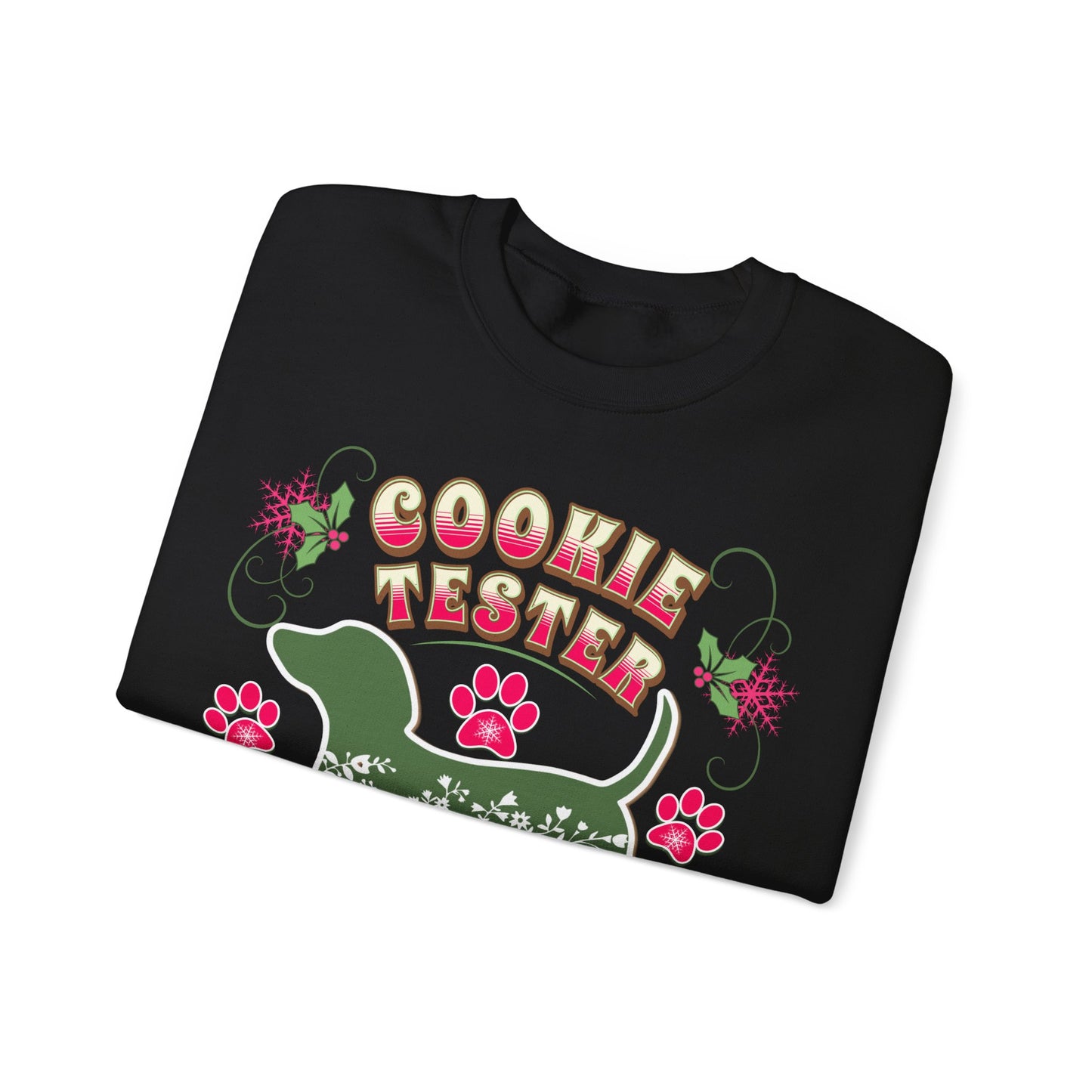 Christmas Dachshund Lover Baking Sweatshirt, Doxie Cookie Tester XMas T-Shirt, Dog Lover Shirt, Matching Family Christmas Cookie Baking Gift Sweatshirt Printify