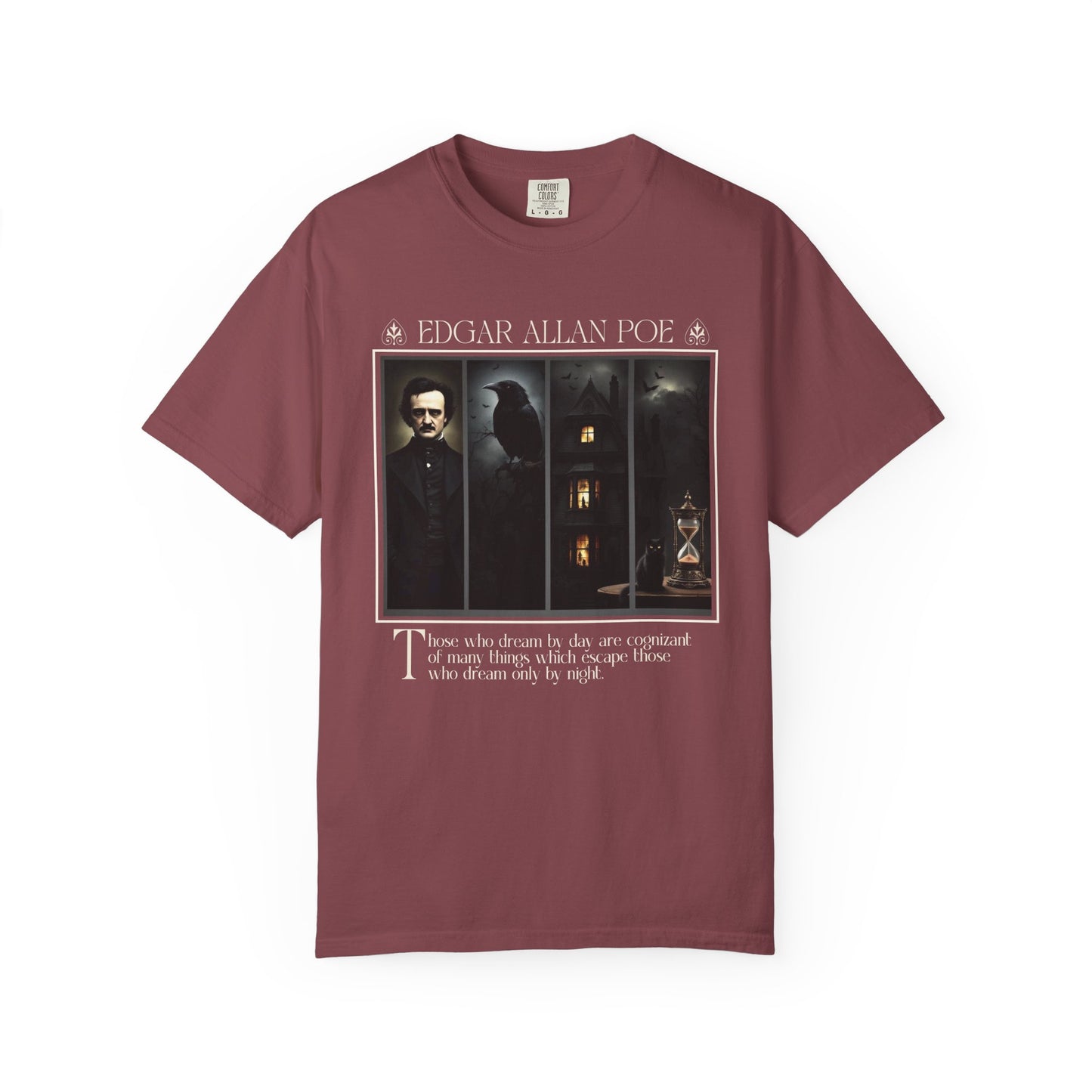 Edgar Allan Poe T-Shirt Gothic Graphic Tee The Raven Nevermore Quote Horror Literature Shirt Dark Academia Aesthetic Halloween Party Gift T-Shirt Printify Vineyard S