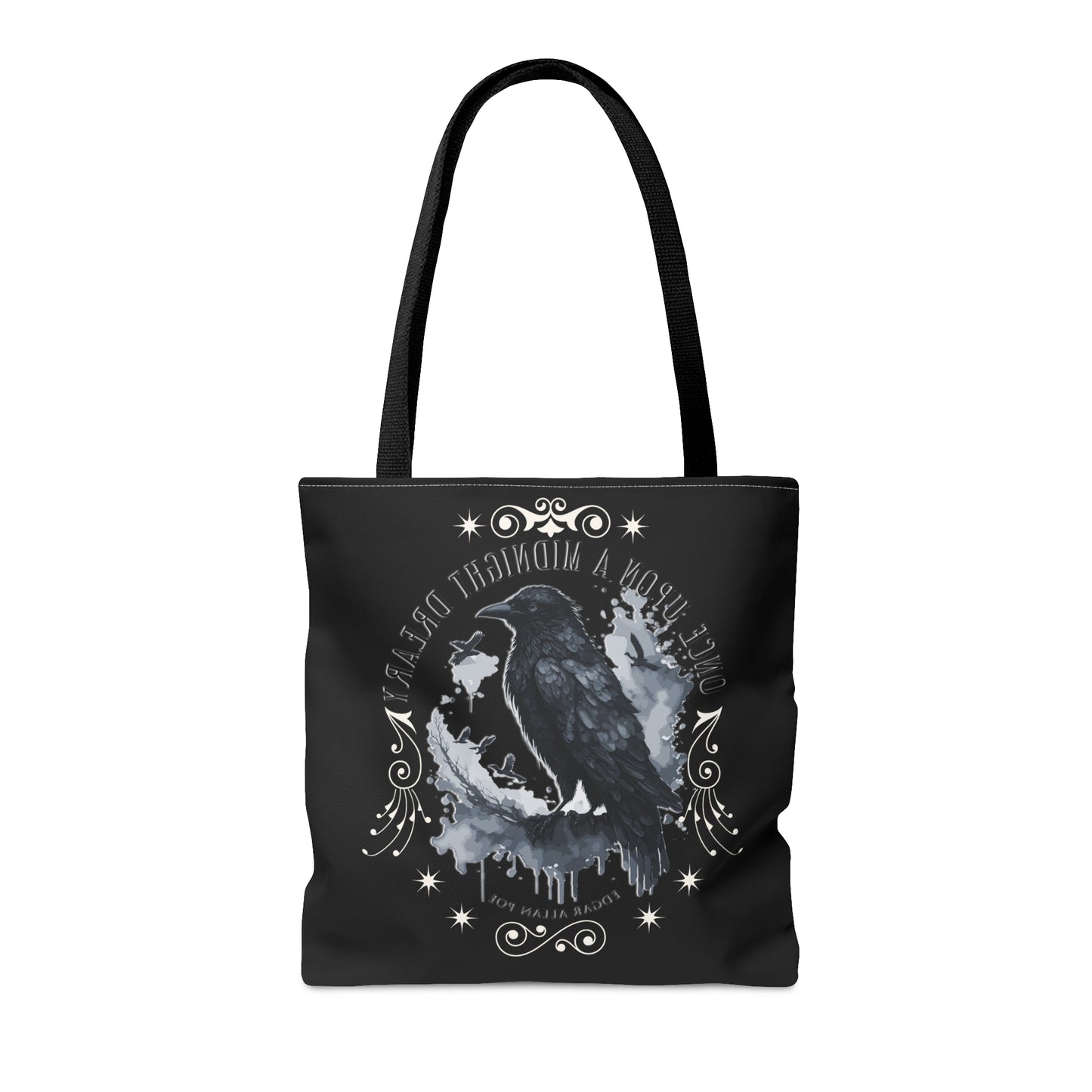 Edgar Allan Poe Tote Bag, The Raven Vintage Poetry Lover Shoulder Bag, Dark Academia, Literary, Bookish, Bookclub Gift, Fall Autumn Gift Bags Printify