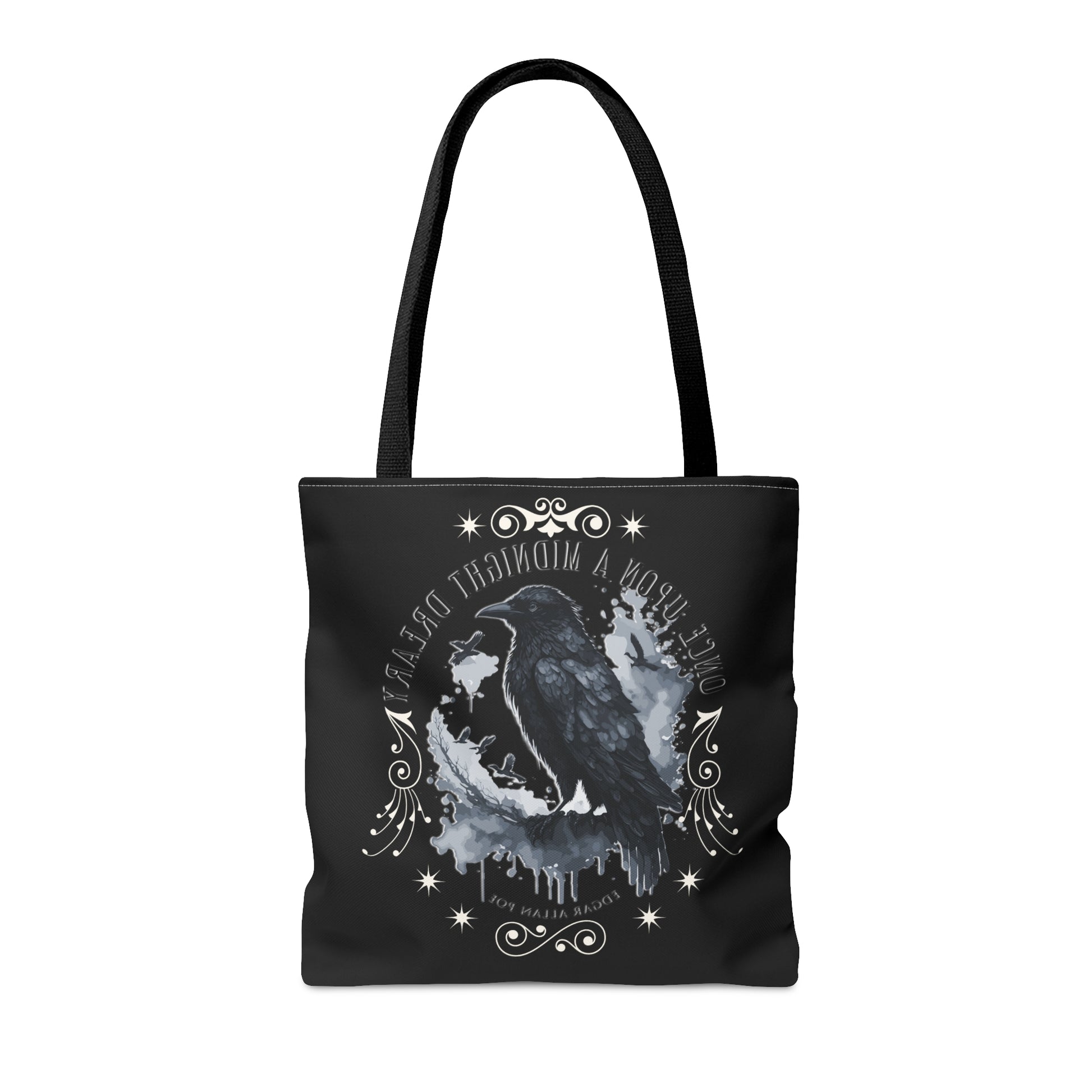 Edgar Allan Poe Tote Bag, The Raven Vintage Poetry Lover Shoulder Bag, Dark Academia, Literary, Bookish, Bookclub Gift, Fall Autumn Gift Bags Printify