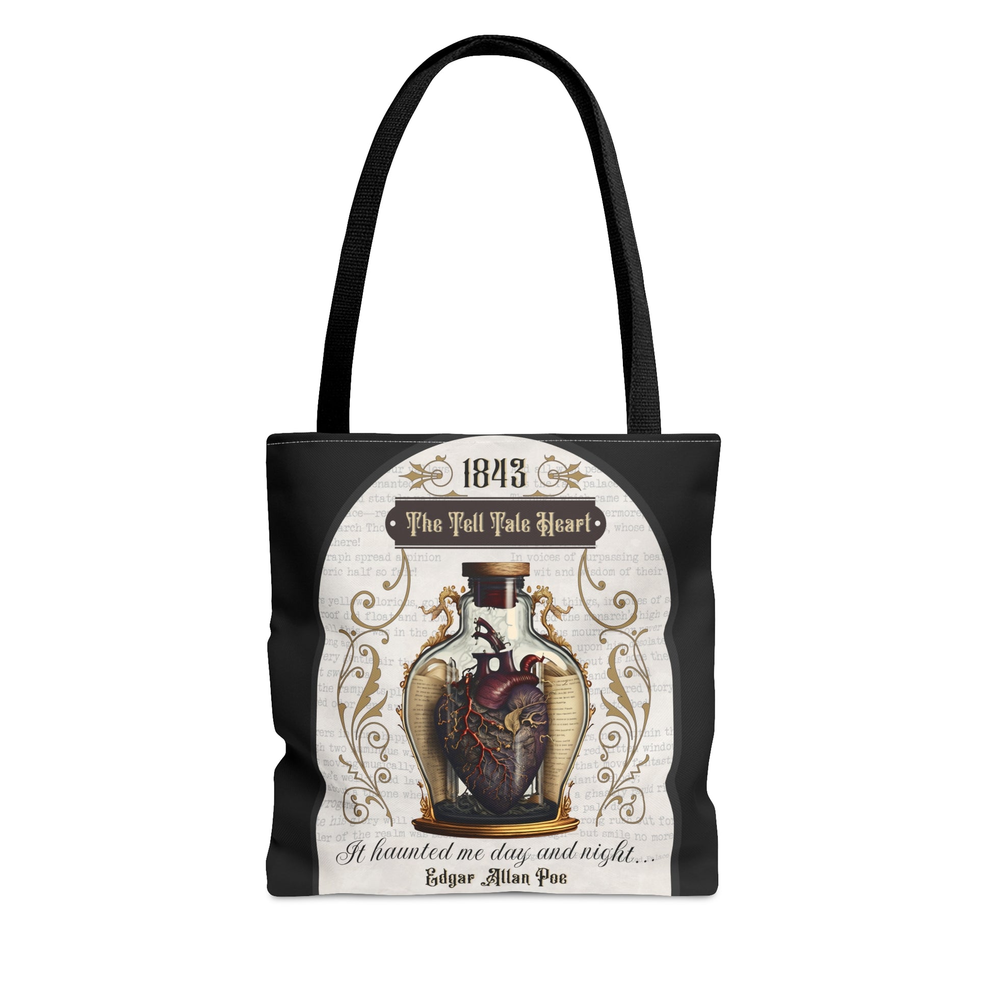 Edgar Allan Poe Tote Bag, The Tell Tale Heart, Vintage Poetry Lover Shoulder Bag, Dark Academia, Literary Bookish, Bookclub Gift, Autumn Bag Bags Printify Small