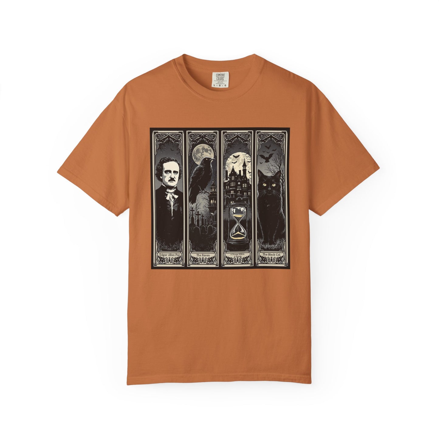 Edgar Allan Poe T-Shirt Gothic Graphic Tee The Raven Nevermore Quote Horror Literature Shirt Dark Academia Aesthetic Halloween Party Gift T-Shirt Printify Yam S