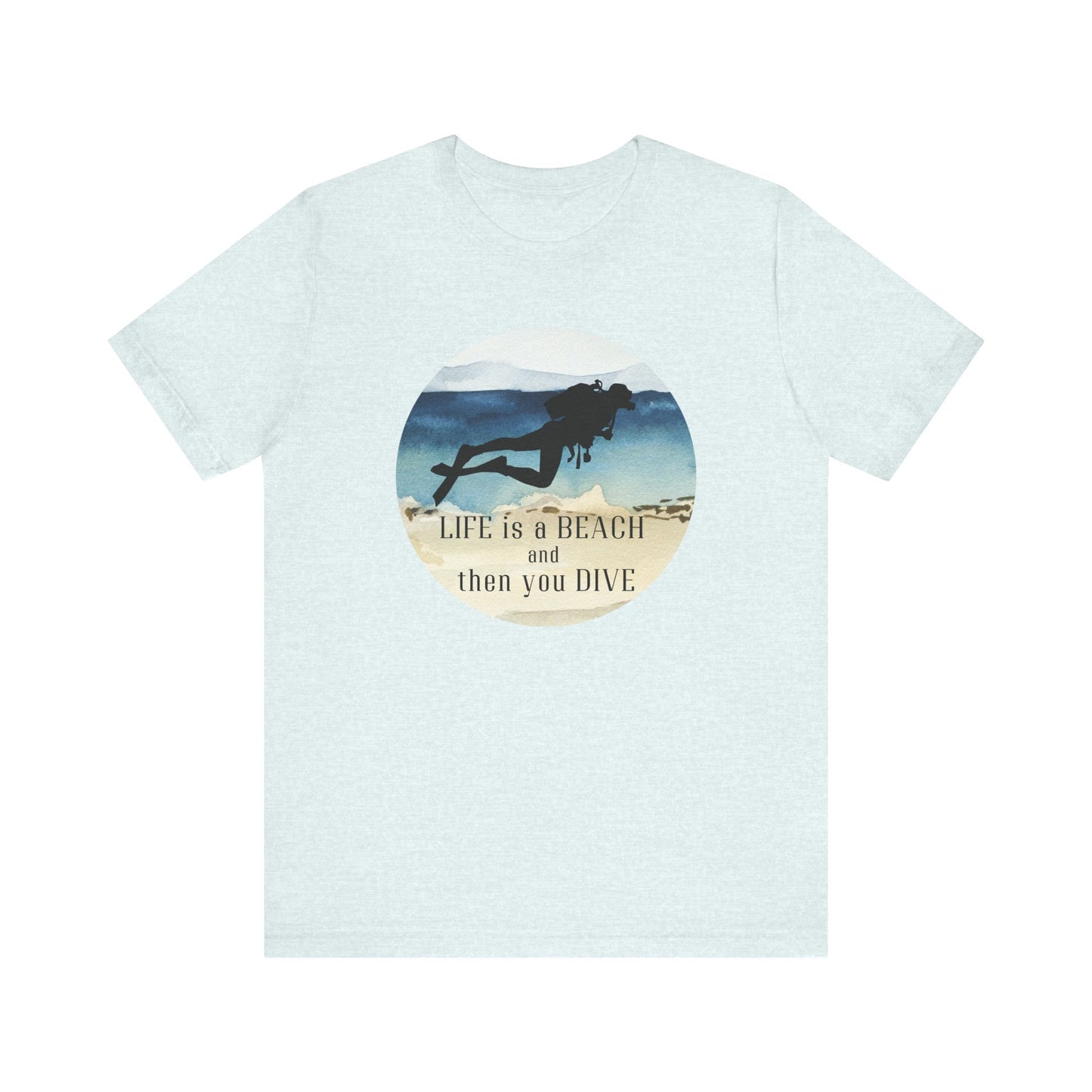Scuba Diving Gift, Scuba Diving Shirt, Scuba Diver Gift, Scuba Lover Gift, Ocean Lover TShirt Gifts For Scuba Divers, Water Fun Tee, Snorke T-Shirt Printify Heather Ice Blue XS