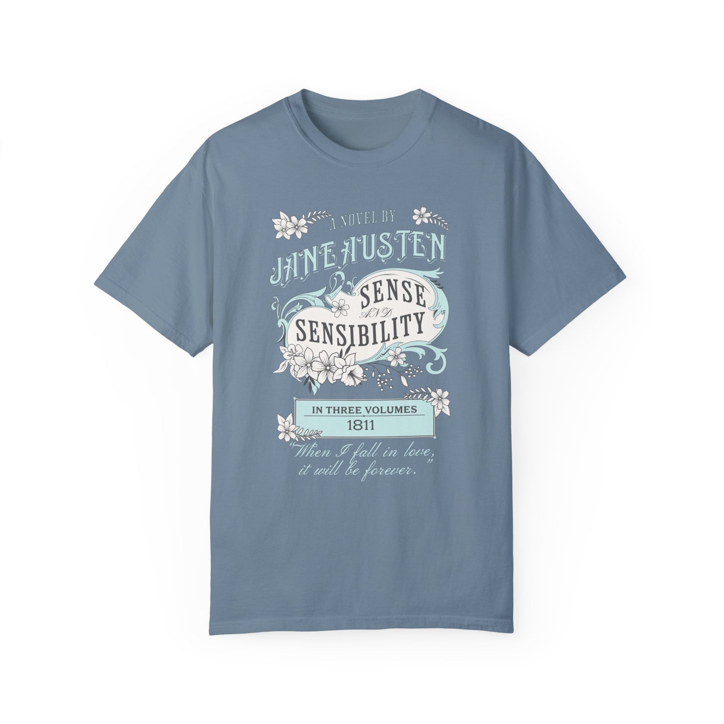Sense and Sensibility Jane Austen Fan Gift Historical Romance Reader Tee T-Shirt Printify Ice Blue S